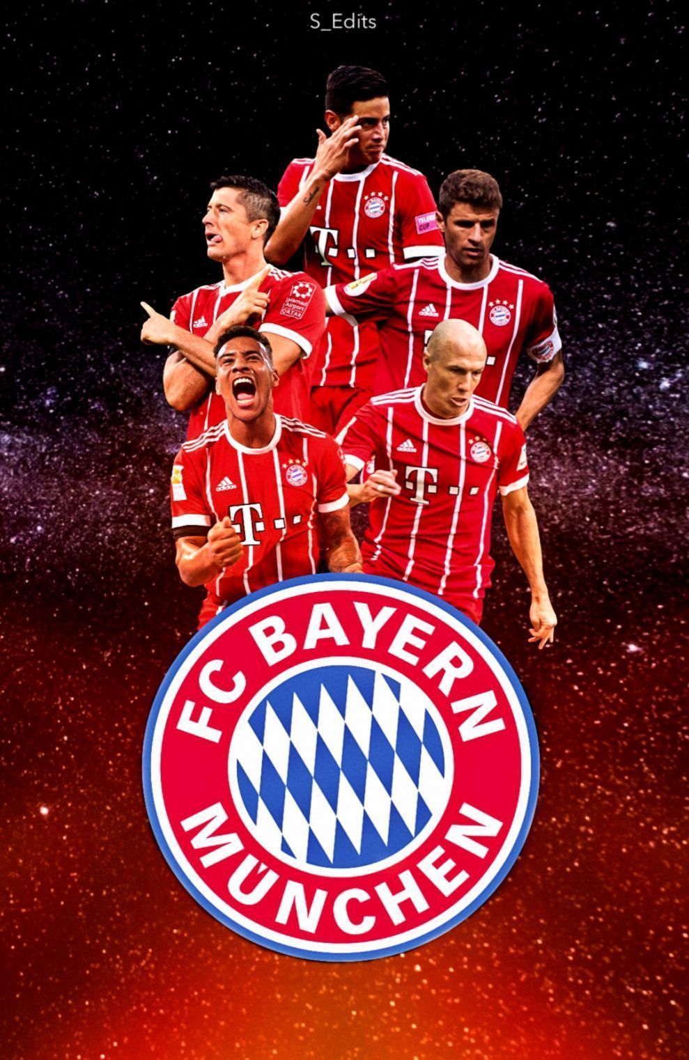 FC Bayern München, Mannschaft, Fußballspieler, Rote Trikots, Wappen, HD, Handy-Hintergrundbild