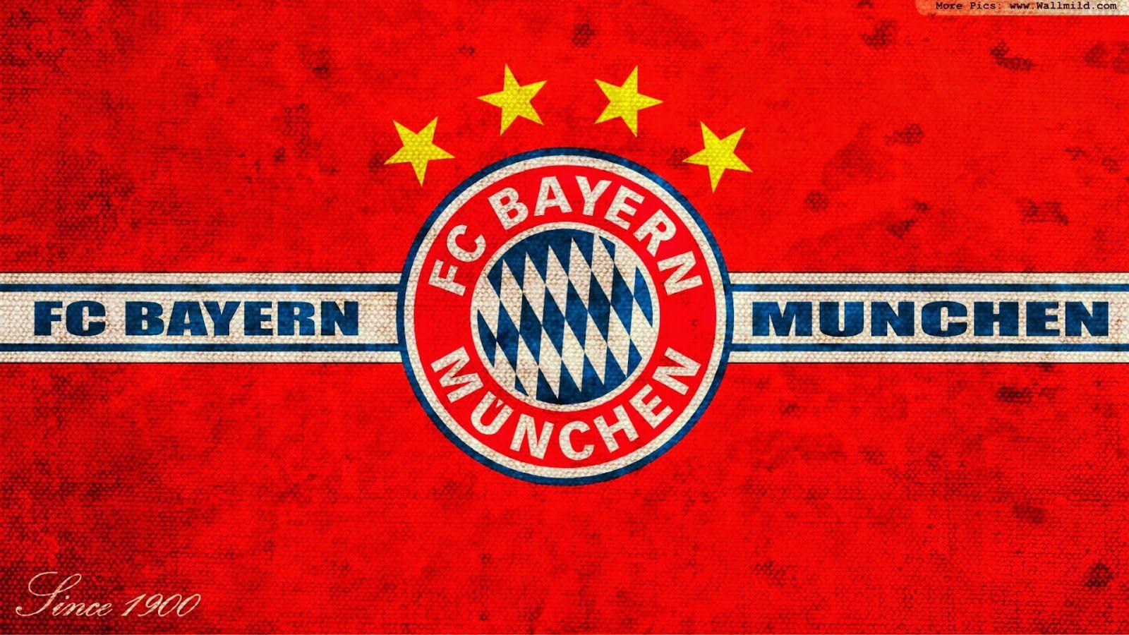 FC Bayern München, Vier Sterne, Wappen, Roter Hintergrund, Vintage, HD Wallpaper