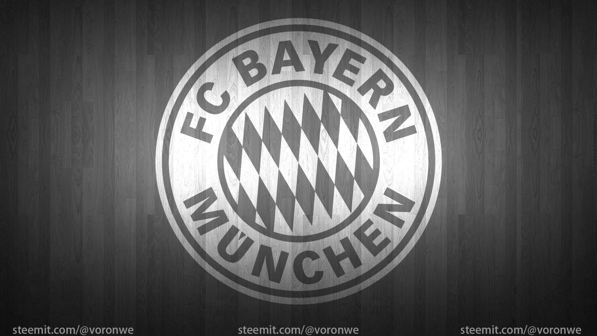 FC Bayern München, Silbernes Wappen, Holzstruktur, Grau, Monochrom, 1920x1080, PC-Hintergrundbild