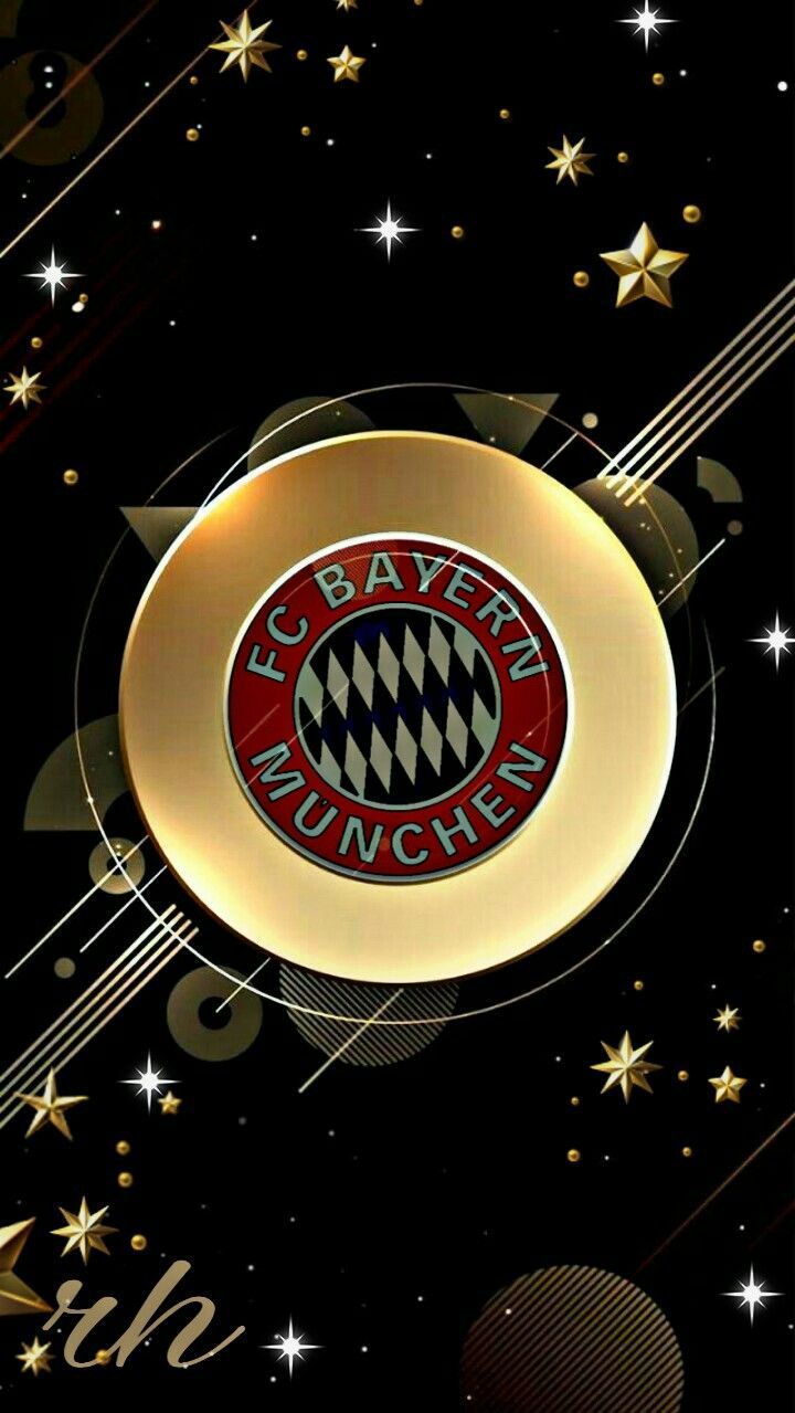 FC Bayern München, Goldenes Wappen, Sterne, Schwarz-Gold, Android-Hintergrundbild