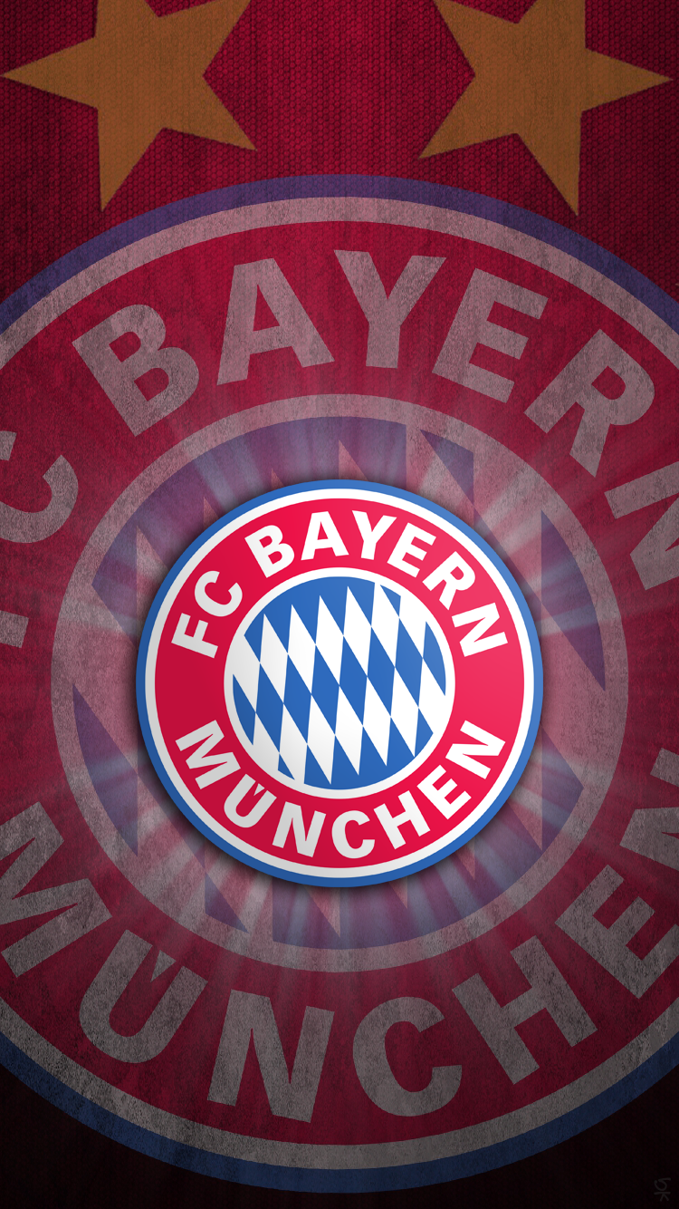 FC Bayern München, Wappen, Doppelbelichtung, Rot, Sterne, 750x1334, Handy-Hintergrund