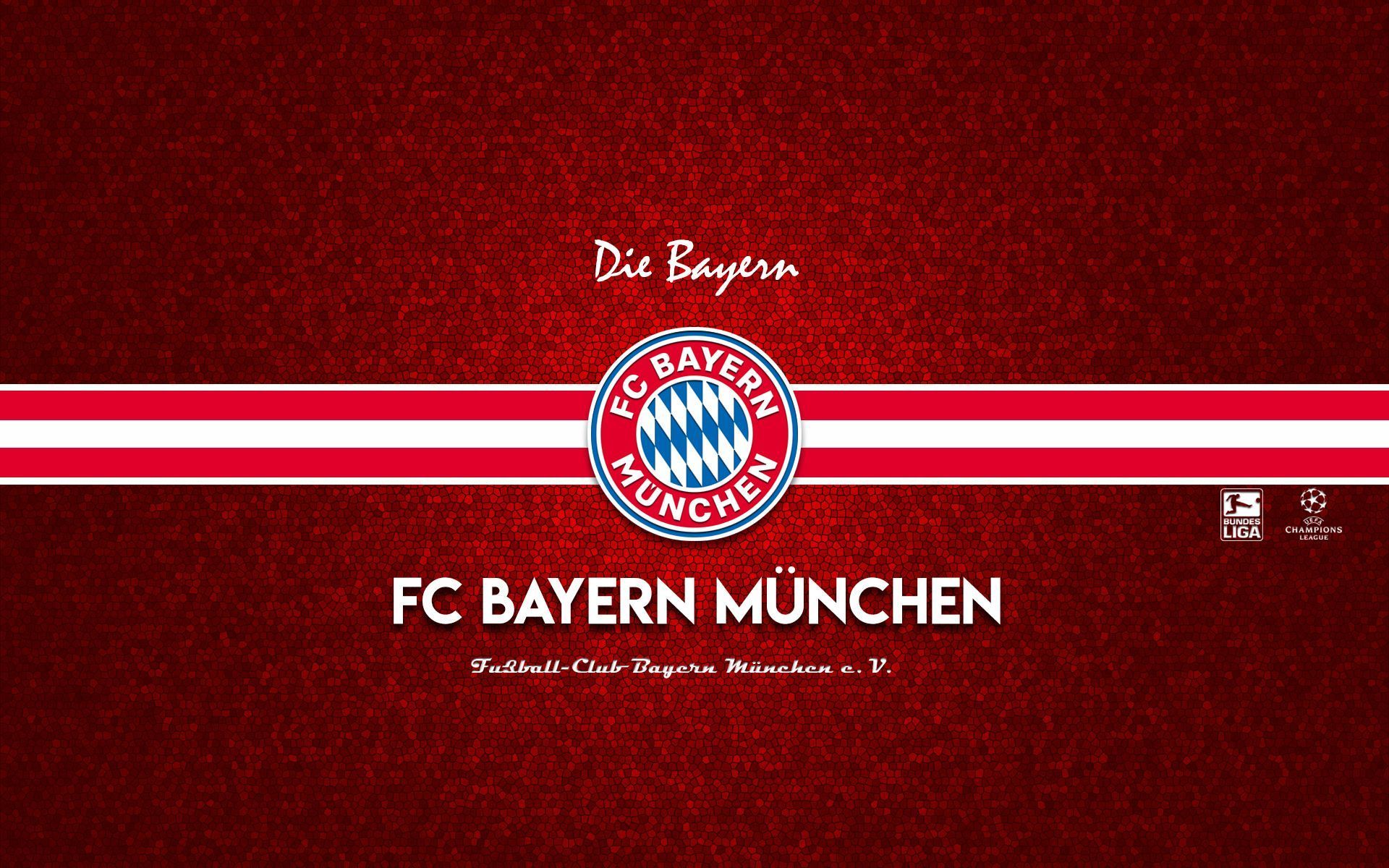 FC Bayern München, Die Bayern, Schriftzug, Weiße Streifen, Roter Hintergrund, Full HD Wallpaper