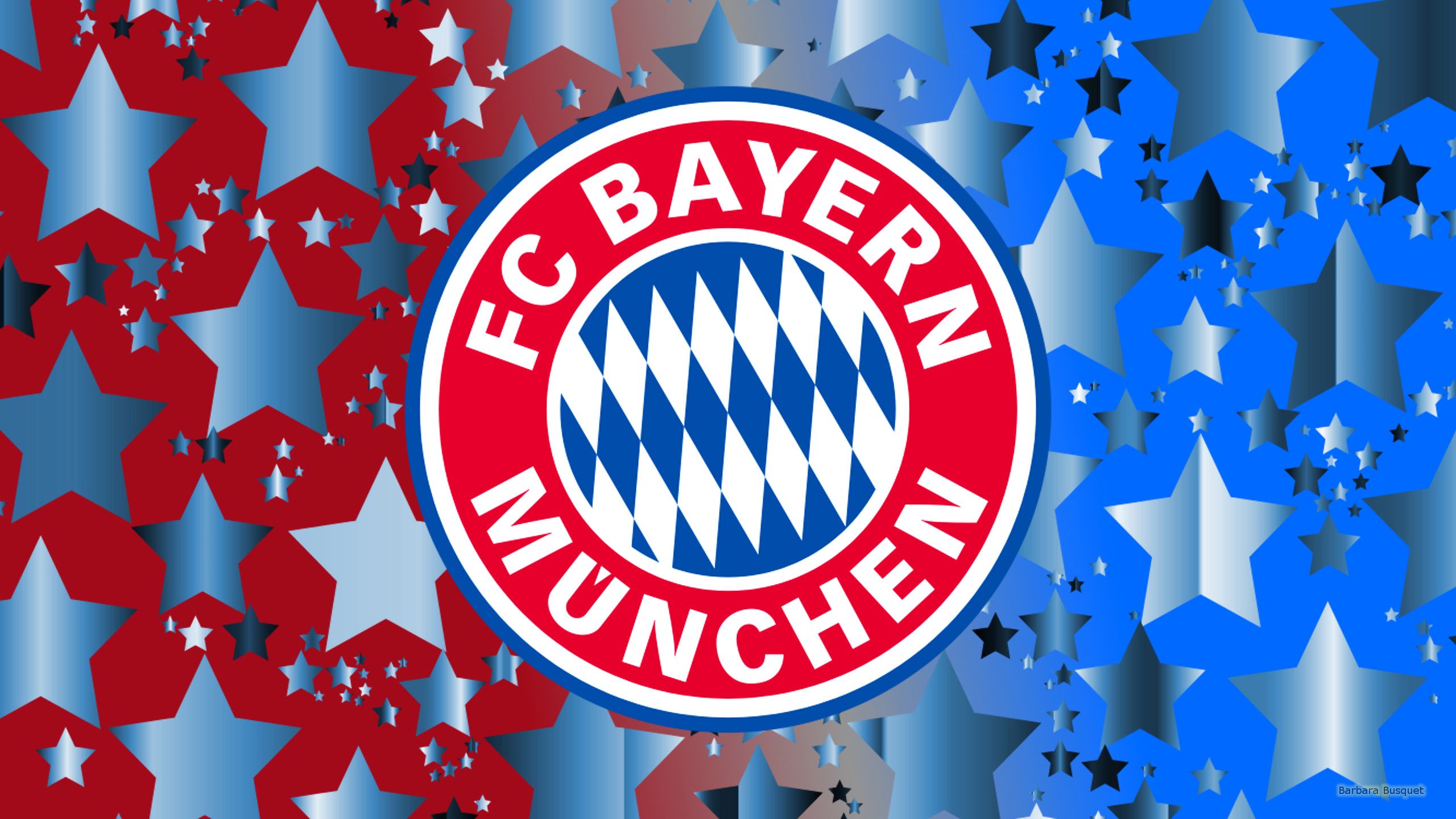 FC Bayern München, Wappen, Sterne, Rot-weiß-blau, Bunt, 2K, Hintergrund für den Desktop