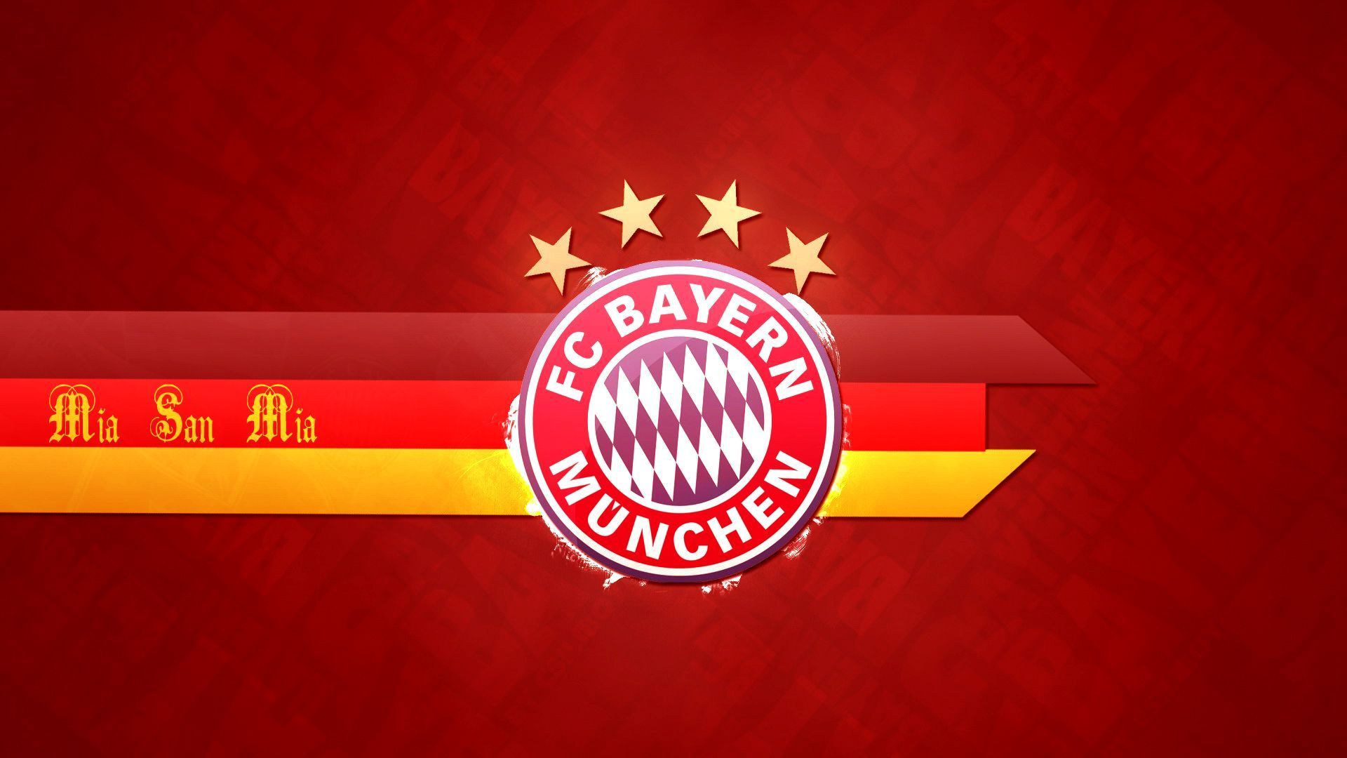 FC Bayern München, Mia san mia, Vier Sterne, Wappen, Deutsche Farben, 1920x1080, PC-Hintergrundbild