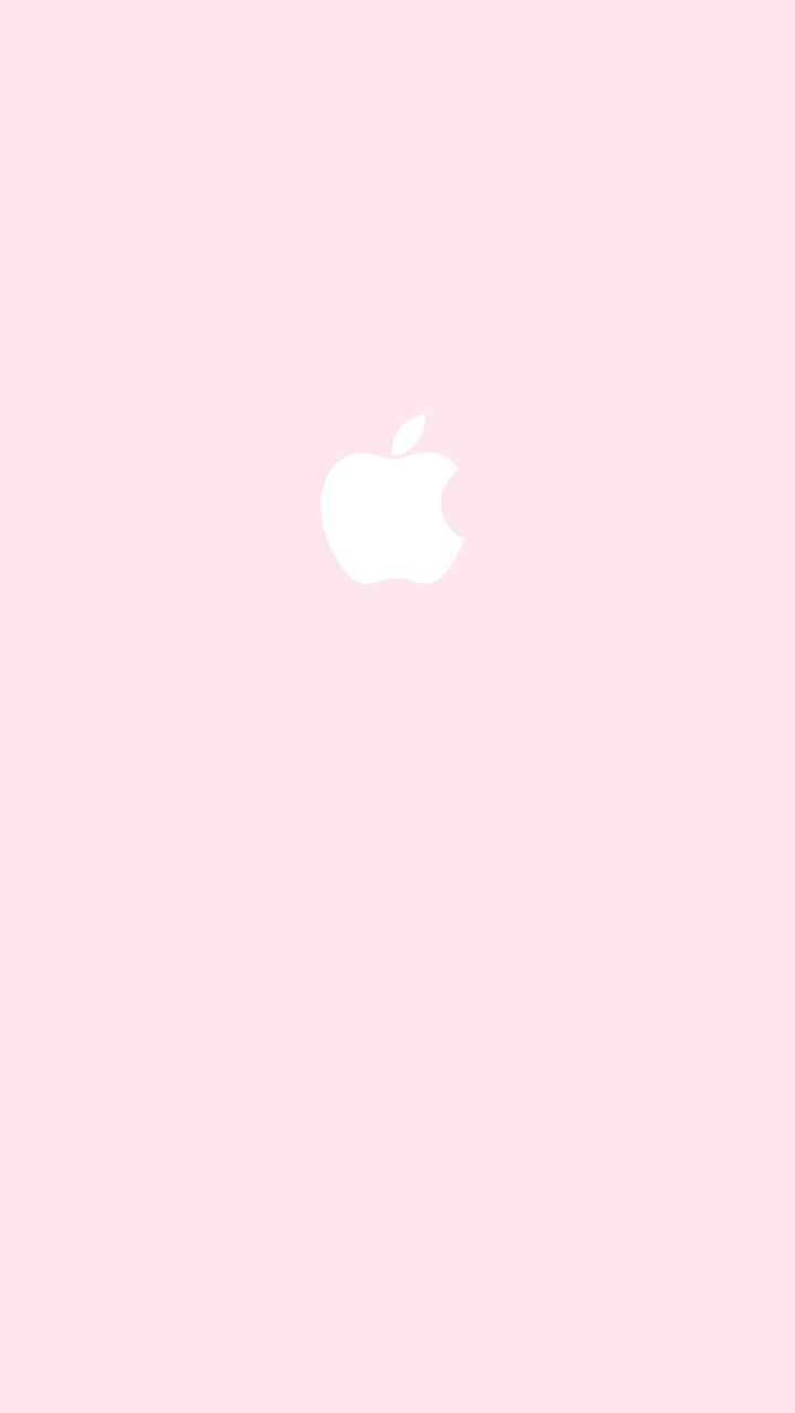 Apple-Logo, Hellrosa Hintergrund, Pastell, Minimalistisch, Sperrbildschirm fürs iPhone