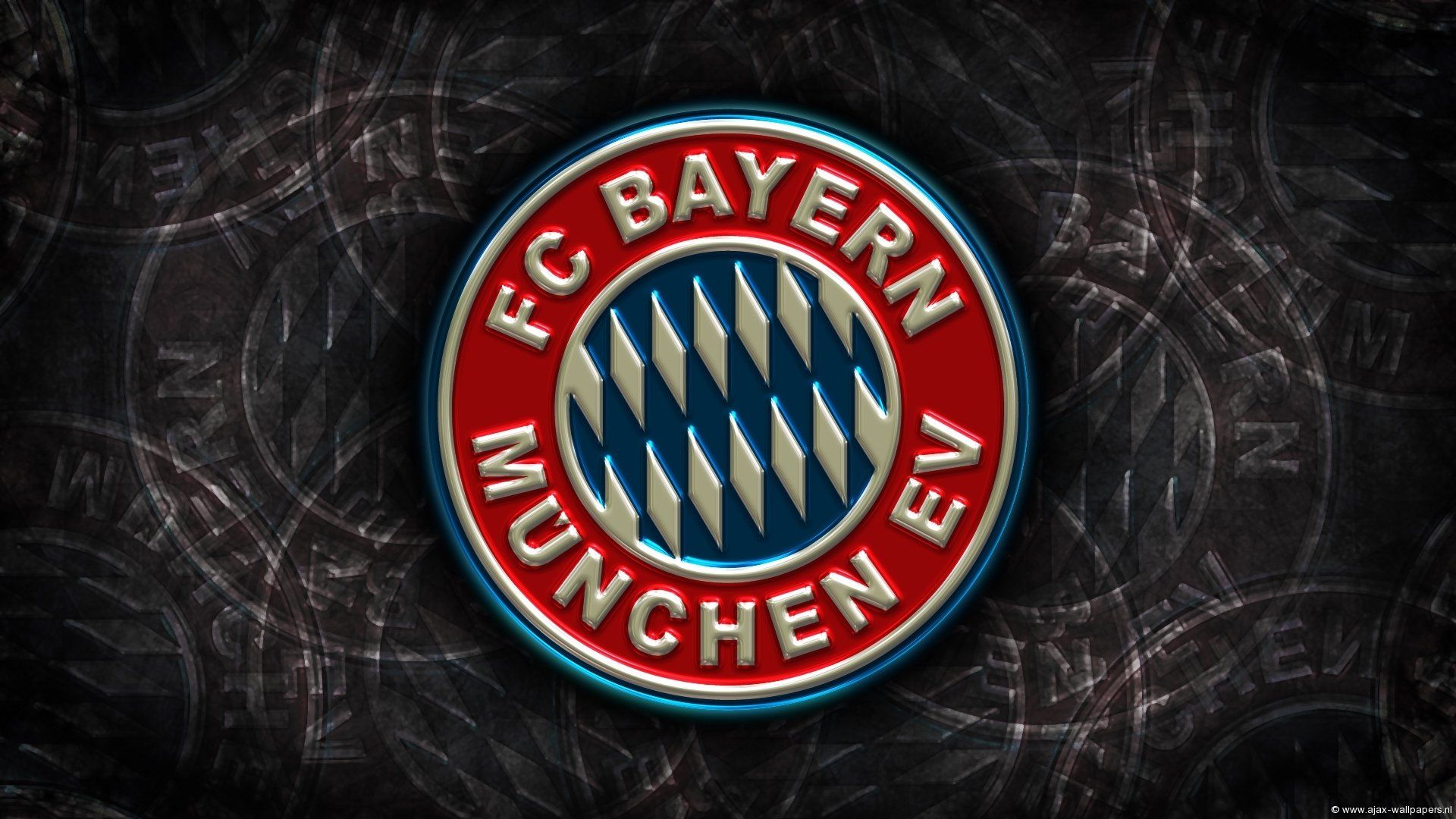 FC Bayern München, Wappen, Dunkles Muster, Glänzend, Full HD, Desktop-Hintergrund für Windows