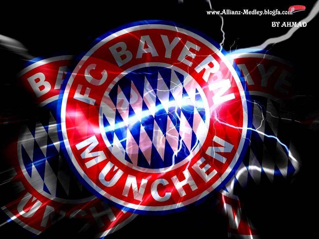 FC Bayern München, Wappen, Blitze, Schwarzer Hintergrund, Wallpaper
