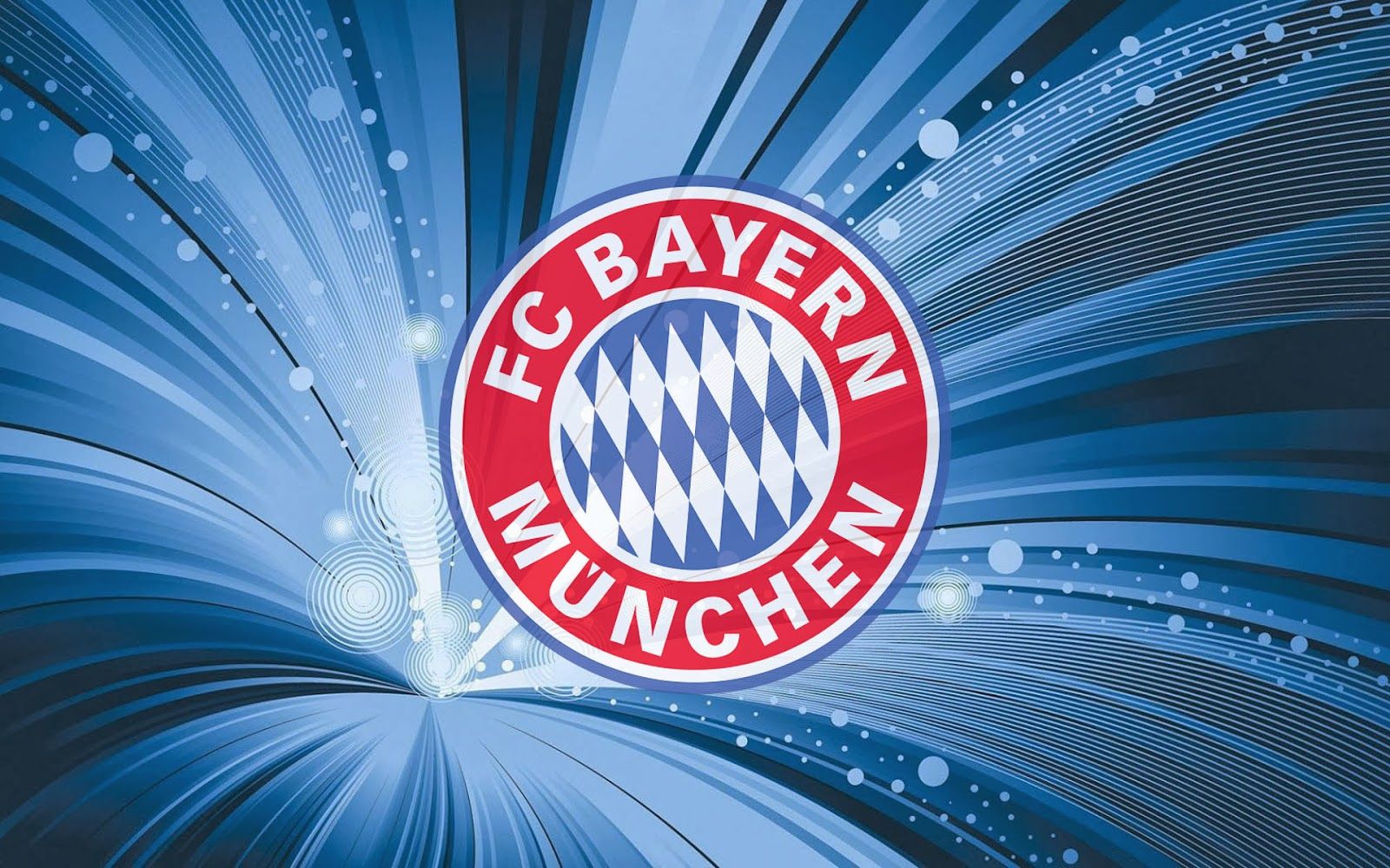 FC Bayern München, Wappen, Blauer Strudel, Lichtstrahlen, HD, Laptop-Hintergrundbild