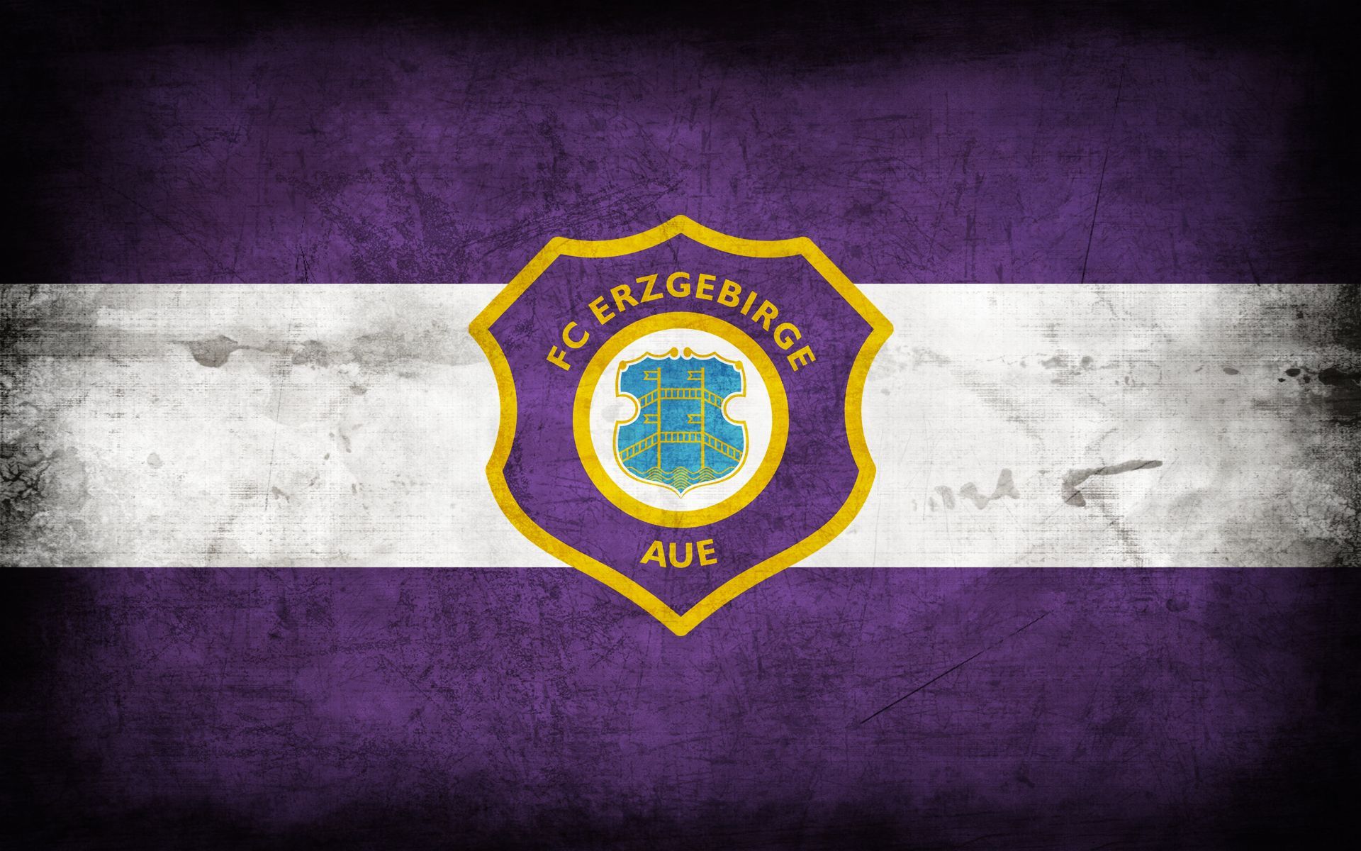FC Erzgebirge Aue, Vereinswappen, Lila-Weiß, Grunge, Fußball, Full-HD-Hintergrundbild für PC
