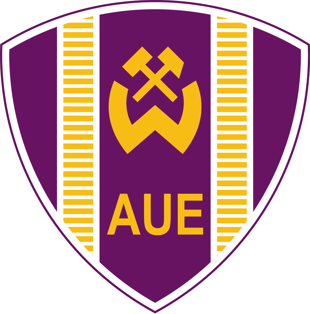 Wismut Aue, Schlägel und Eisen, Logo, Lila, Gelb, Hintergrundbild für iPad und Tablet