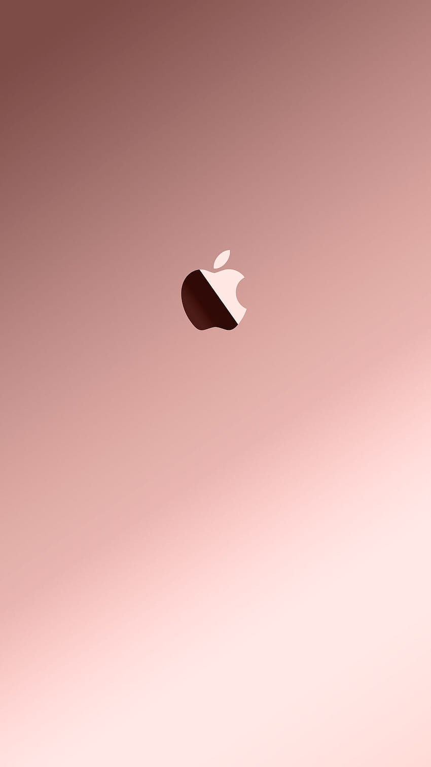 Apple-Logo, Roségold, Farbverlauf, Minimalistisch, HD, Hintergrundbild fürs Handy