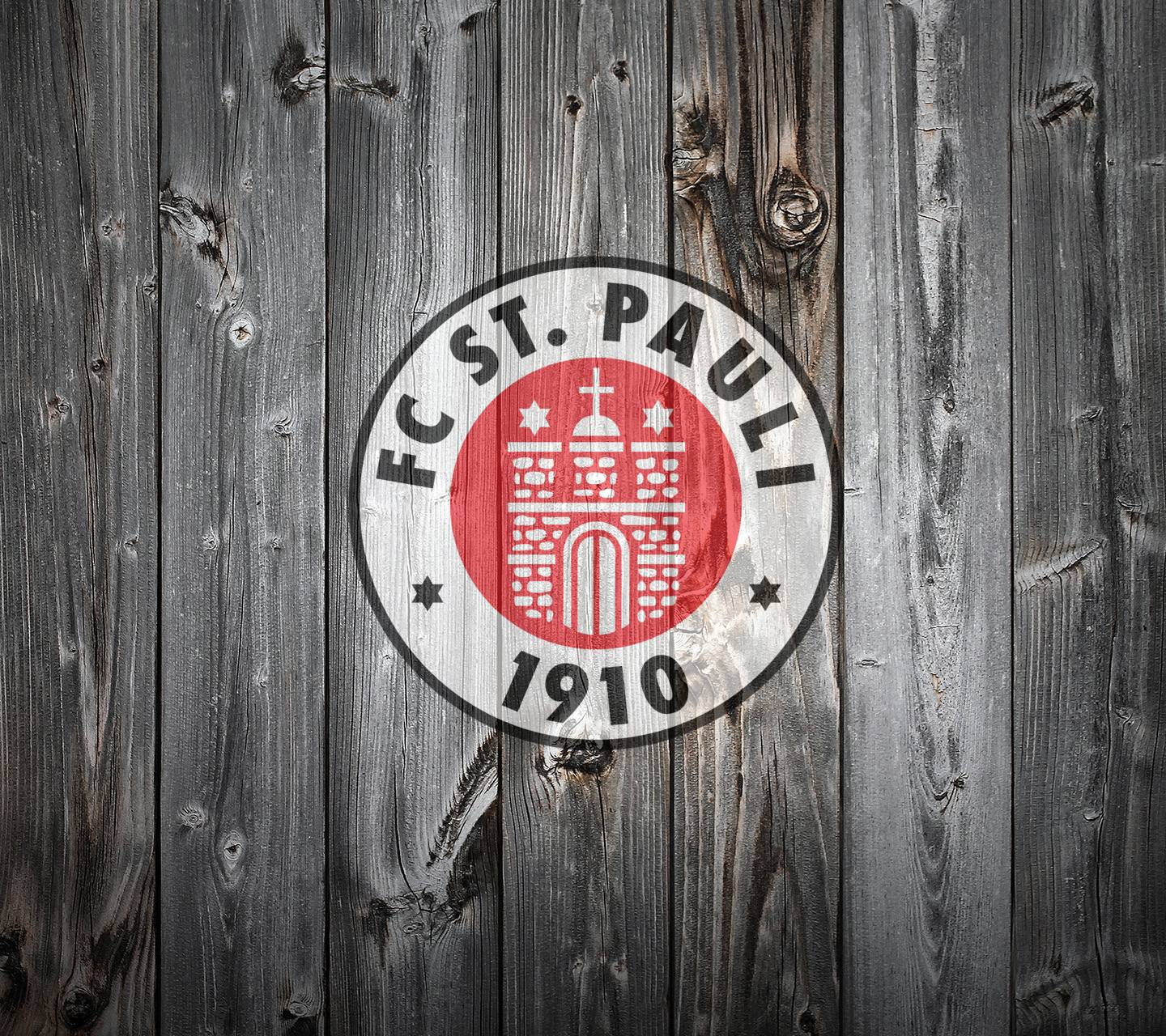 FC St. Pauli, Wappen, Holz, Grau, HD, Hintergrundbild fürs Tablet
