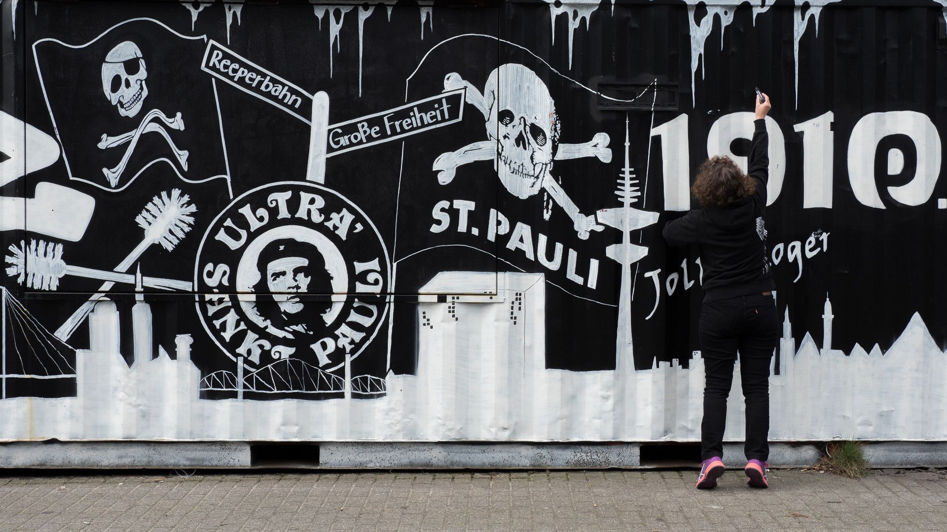 FC St. Pauli, Graffiti, Totenkopf, Ultras, Che Guevara, Fankultur, Full HD, Windows-Hintergrundbild