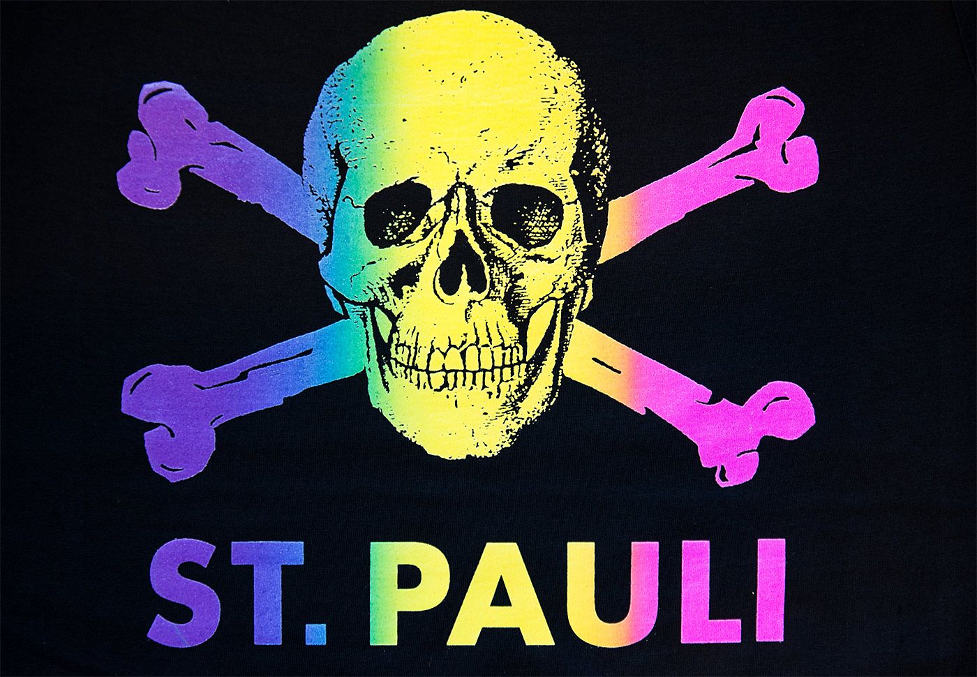 FC St. Pauli, Totenkopf, Regenbogenfarben, Schwarzer Hintergrund, HD Wallpaper
