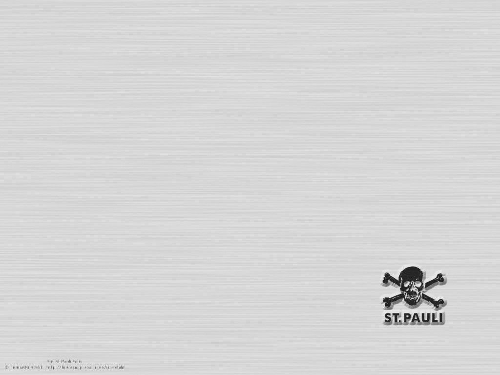 FC St. Pauli, Totenkopf, Grauer Hintergrund, Minimalismus, Wallpaper