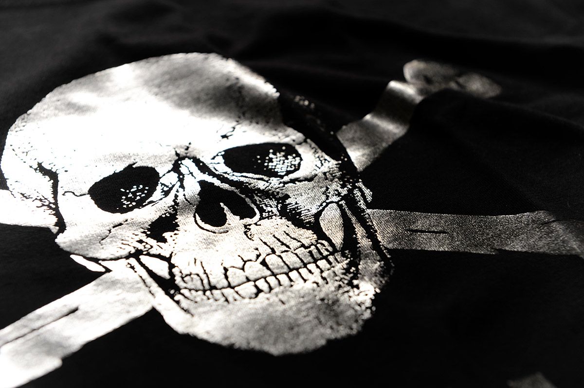 Totenkopf, Jolly Roger, FC St. Pauli, Schwarz-Weiß, Fahne, Hintergrund