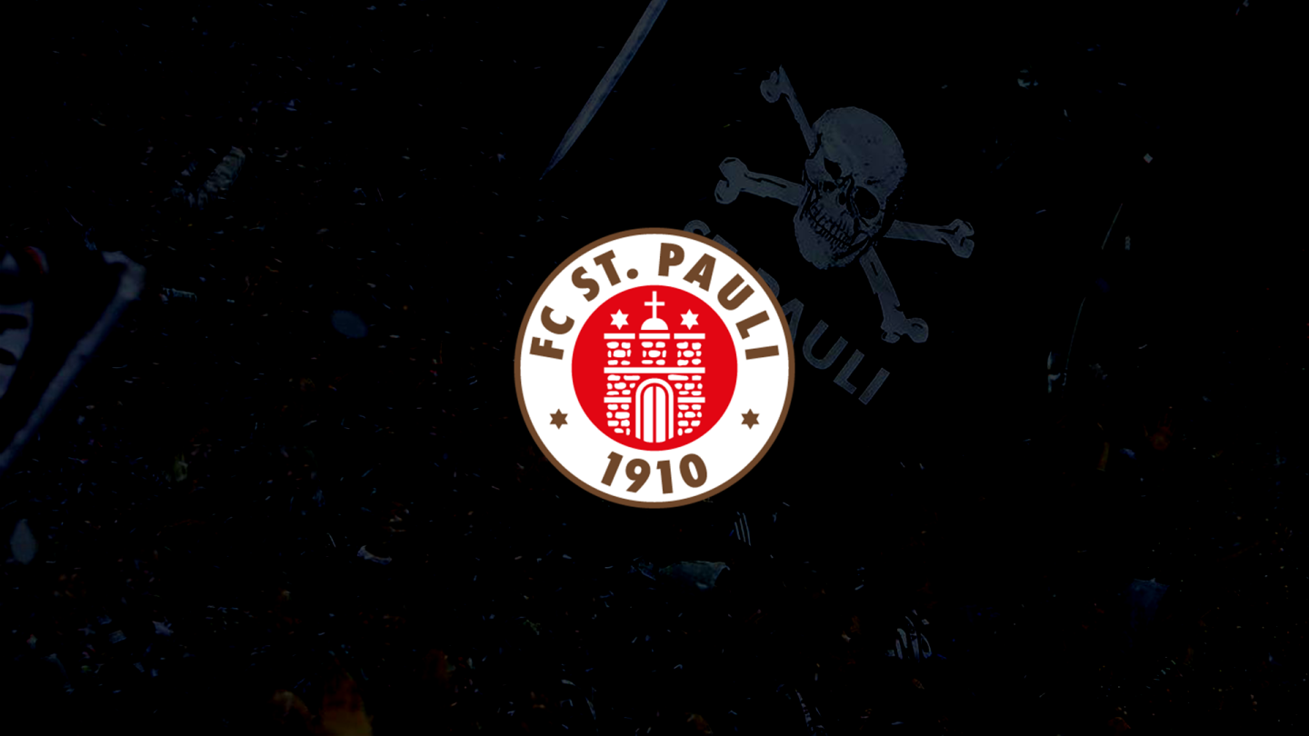 FC St. Pauli, Logo, Totenkopf, Schwarzer Hintergrund, HD Wallpaper