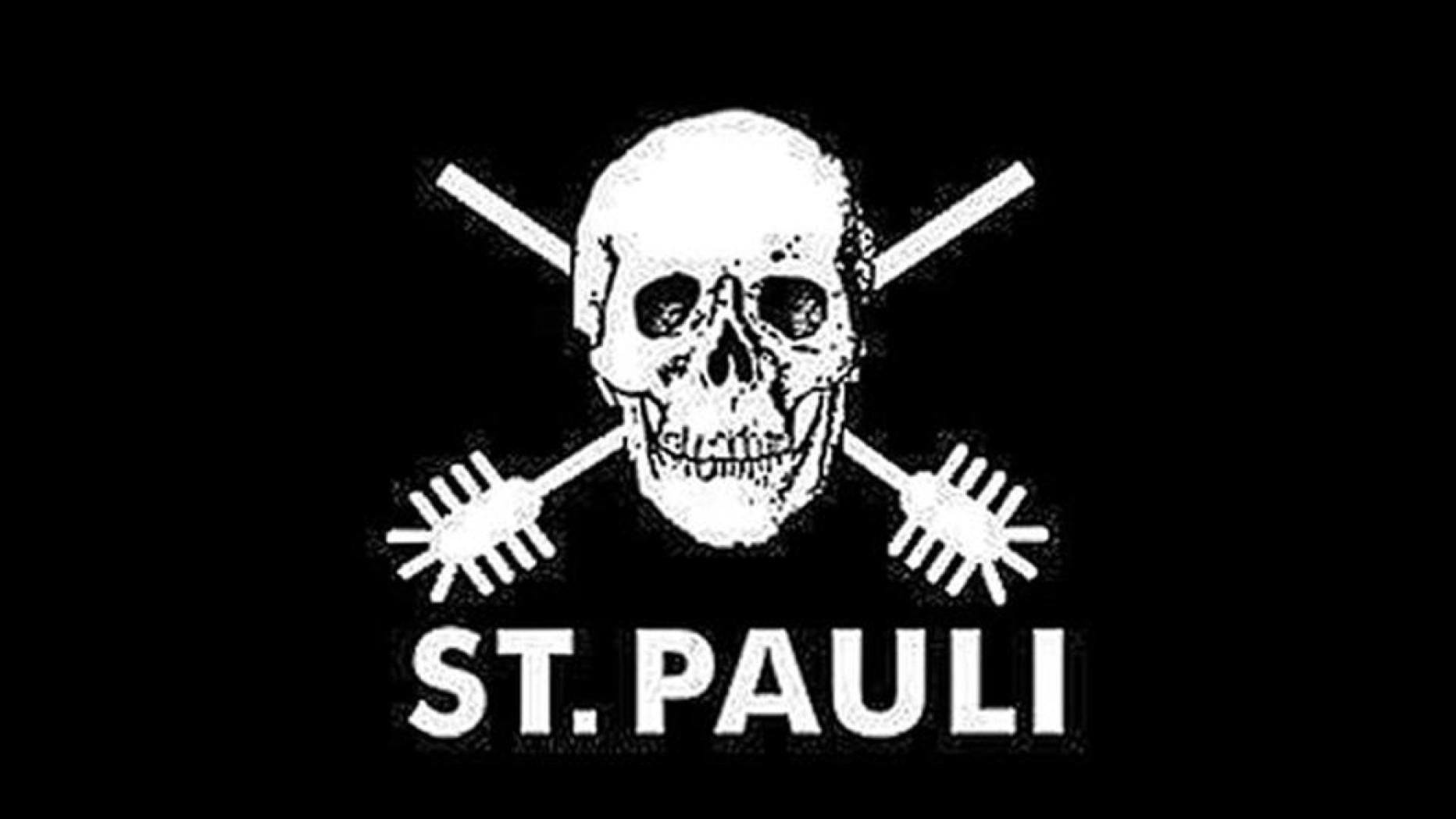 FC St. Pauli, Totenkopf, Jolly Roger, Schwarzer Hintergrund, HD Wallpaper