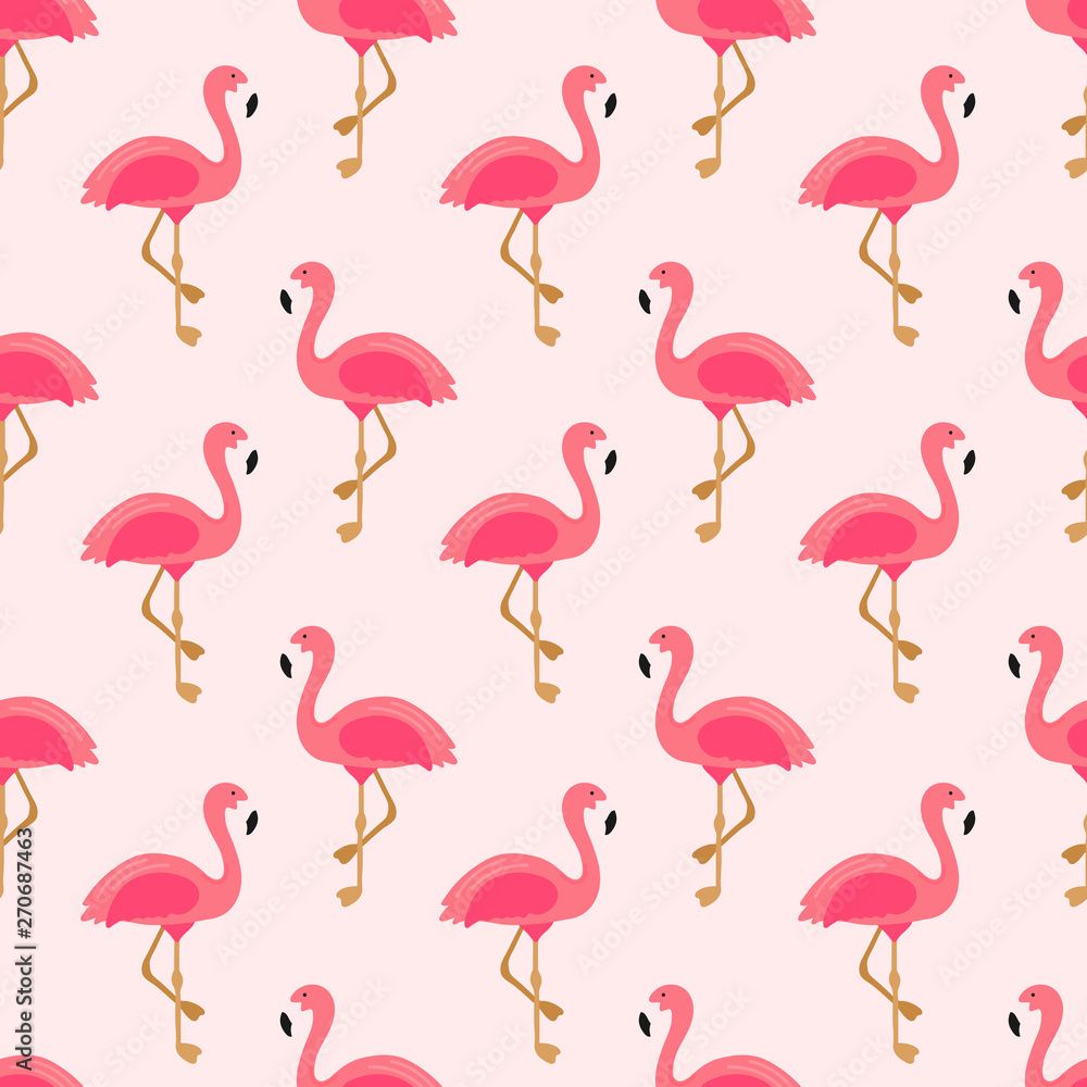 Flamingomuster, Rosa Hintergrund, Illustration, Wiederholung, Wallpaper