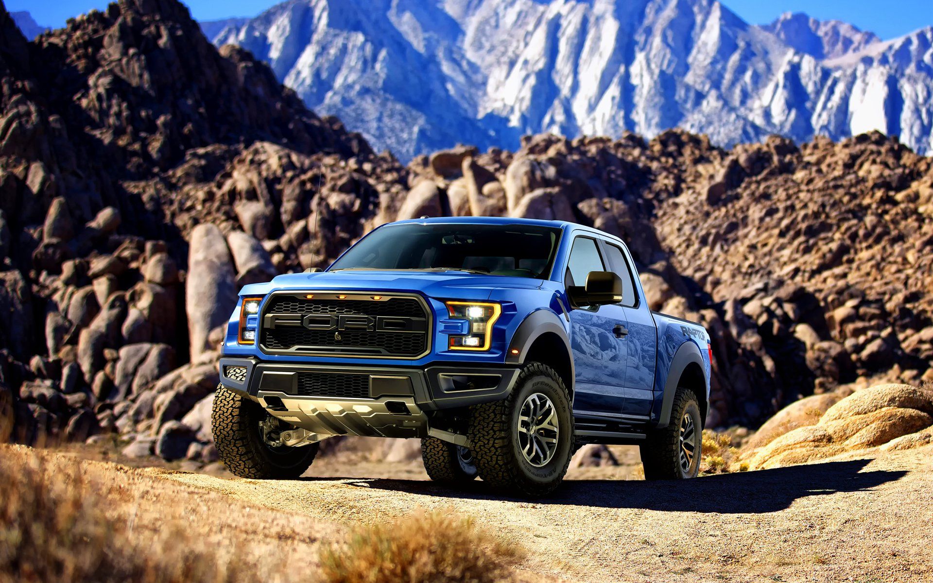 Ford F-150 Raptor, Pick-up, Felsen, Berge, Offroad, Full HD, Desktop-Hintergrund für Windows