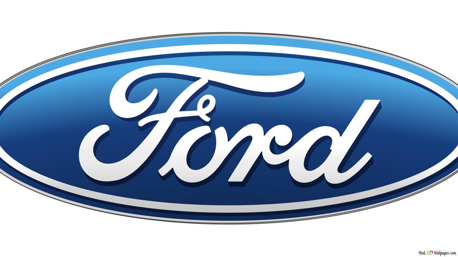 Ford, Logo, Ford-Oval, Weißer Hintergrund, Blau, HD Wallpaper