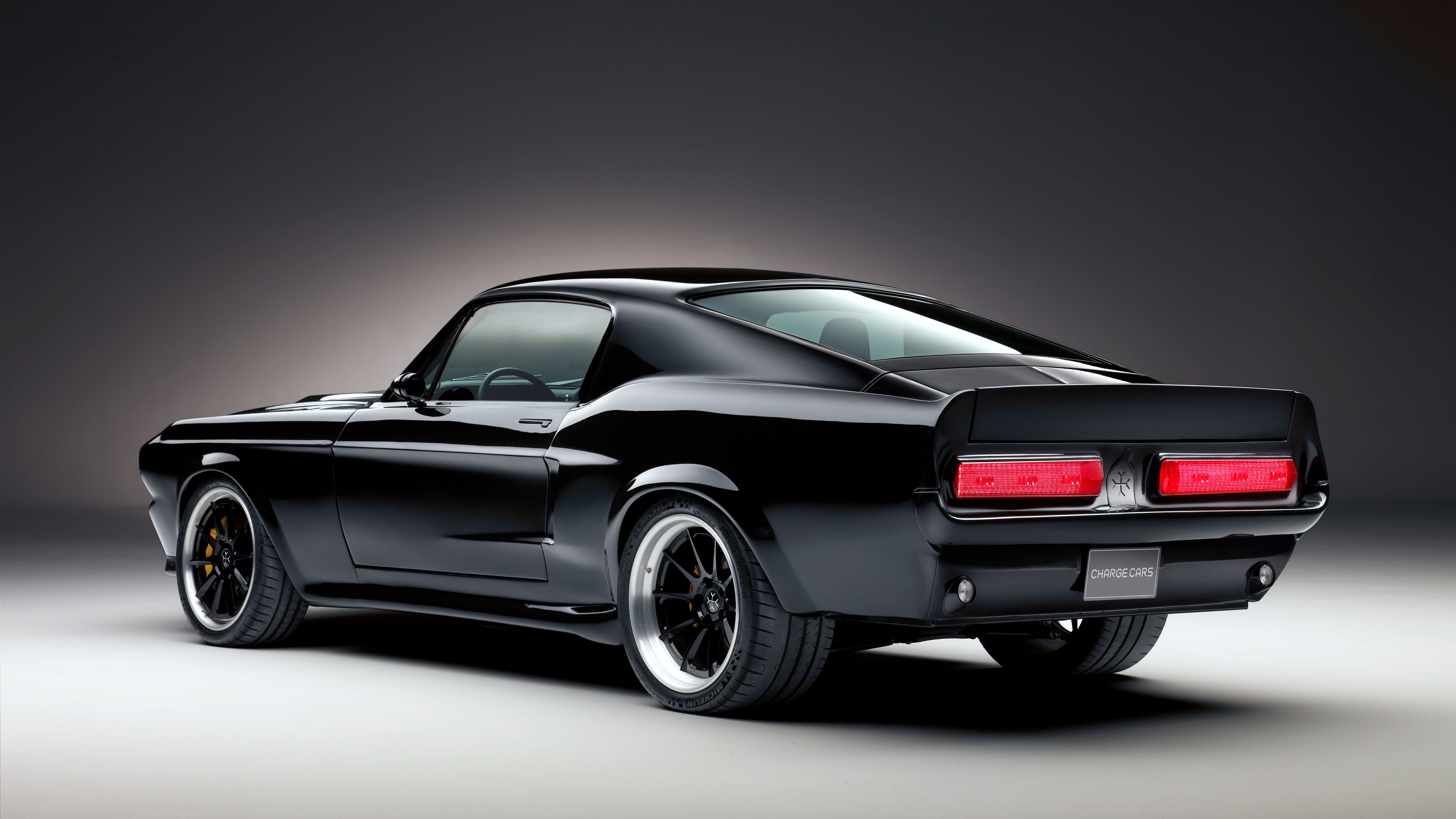 Ford Mustang, Fastback, Schwarzes Auto, Klassiker, Studio, 5K, Windows-Hintergrundbild
