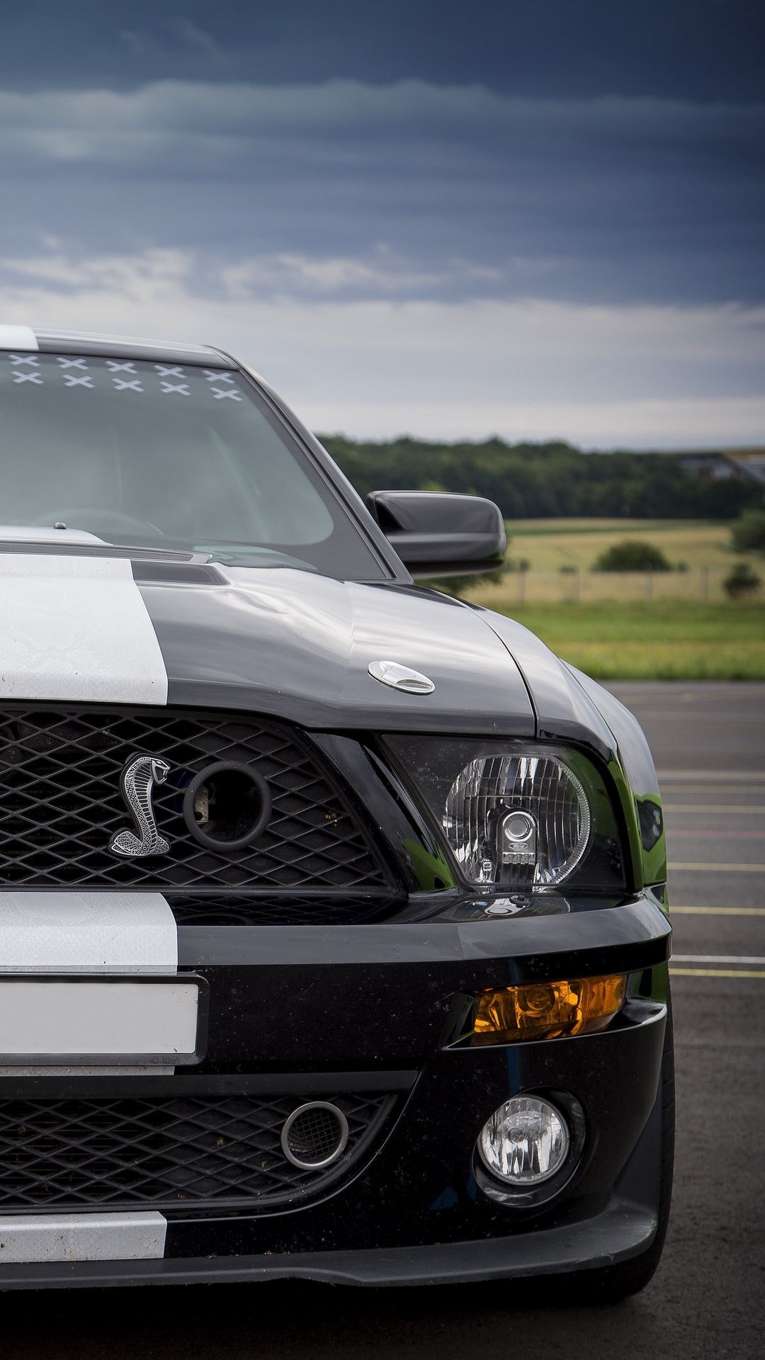 Ford Shelby GT500, Ford Mustang, Rennstreifen, Frontpartie, Hochformat, 1080x1920, Handy-Hintergrund