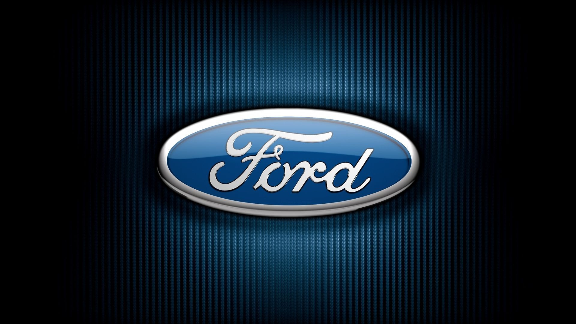 Ford, Logo, Ford-Oval, Dunkelblauer Hintergrund, Full HD Wallpaper