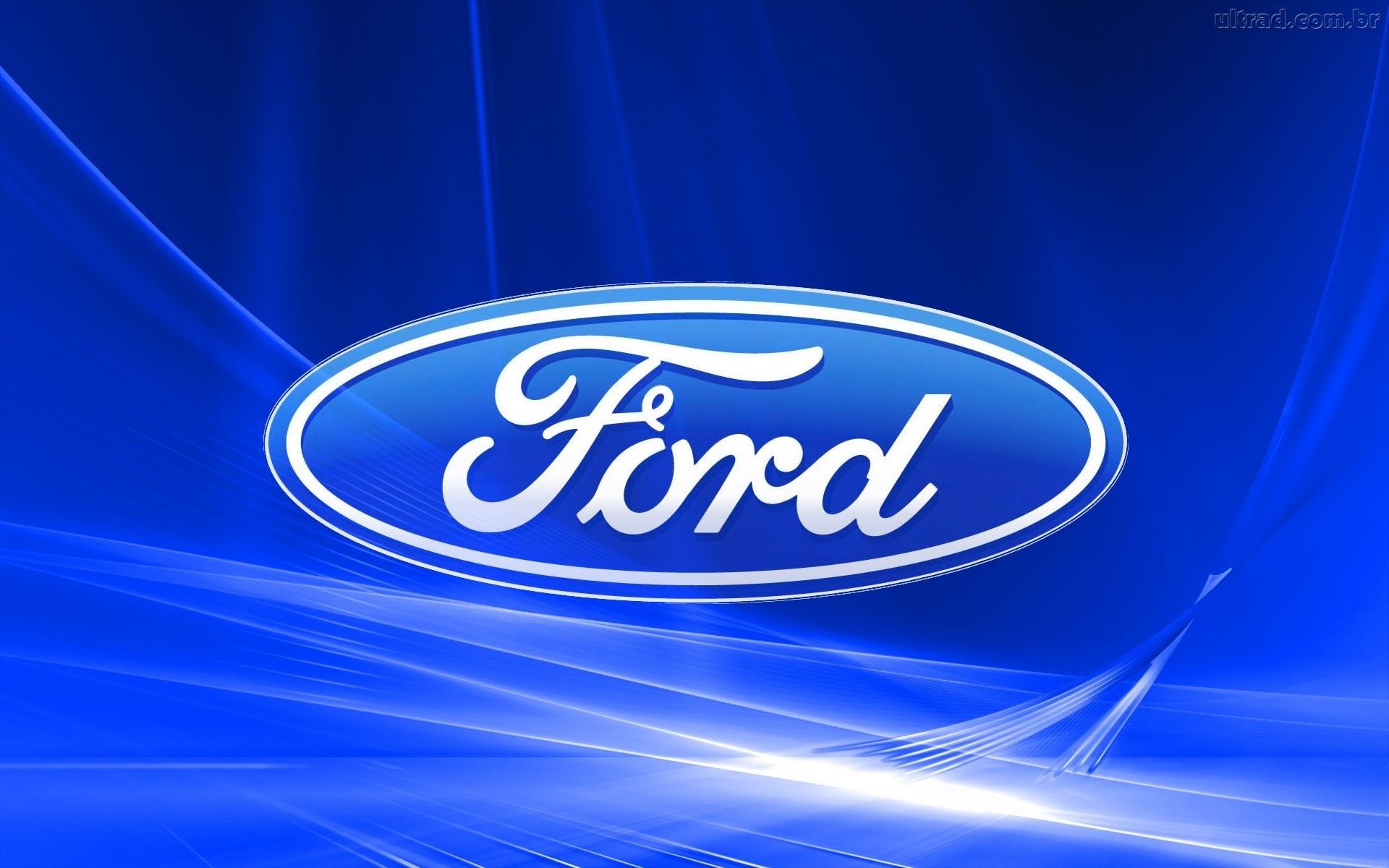 Ford, Logo, Ford-Oval, Blaue Lichtstreifen, 16:10, Full-HD-Hintergrundbild für den Desktop