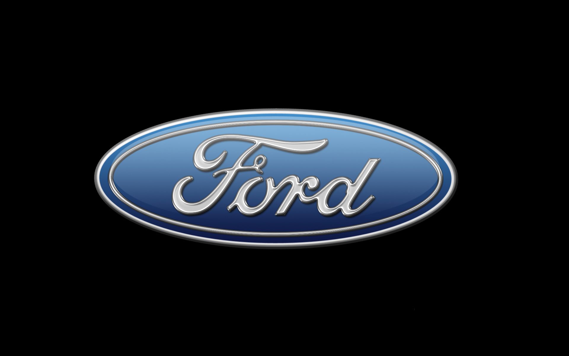 Ford, Logo, Ford-Oval, Schwarzer Hintergrund, Full HD Wallpaper