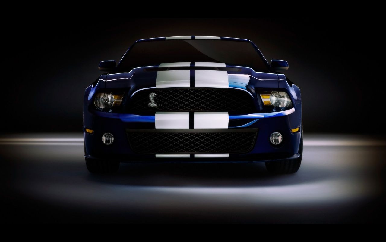 Ford Shelby GT500, Ford Mustang, Dunkelblau, Rennstreifen, Frontansicht, HD, Windows-Hintergrundbild