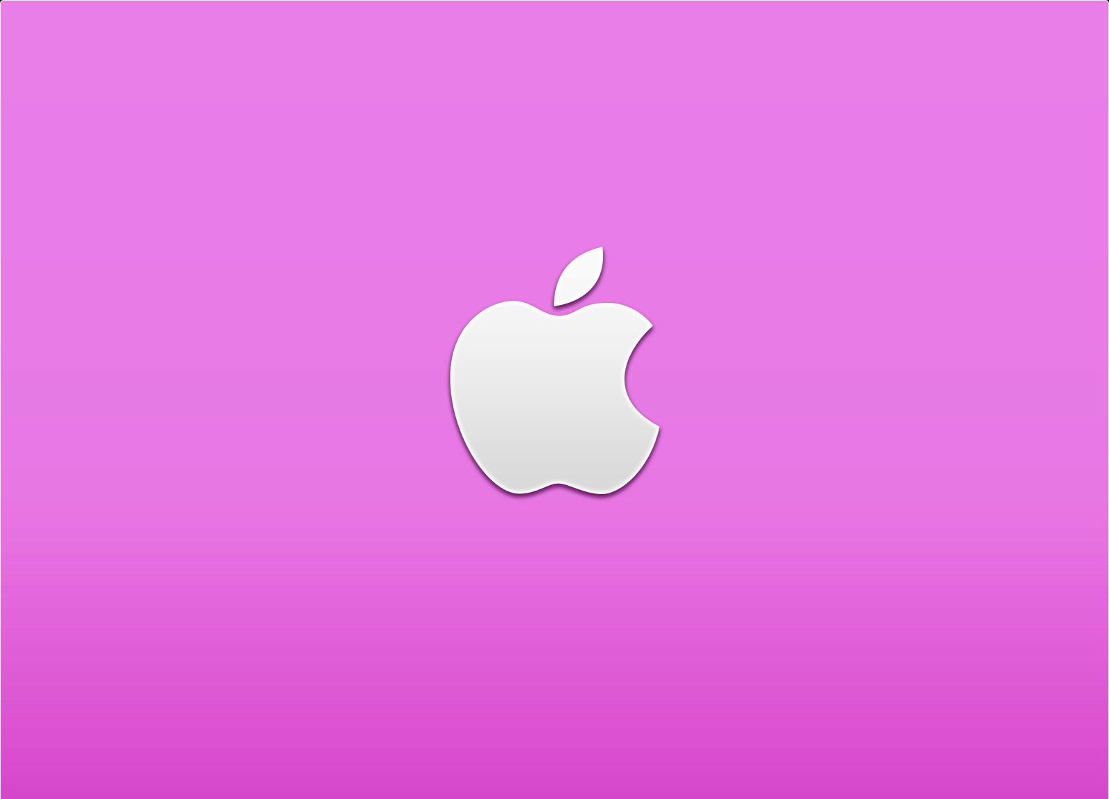 Apple-Logo, Silber, Rosa-Lila Hintergrund, Minimalistisch, HD Wallpaper