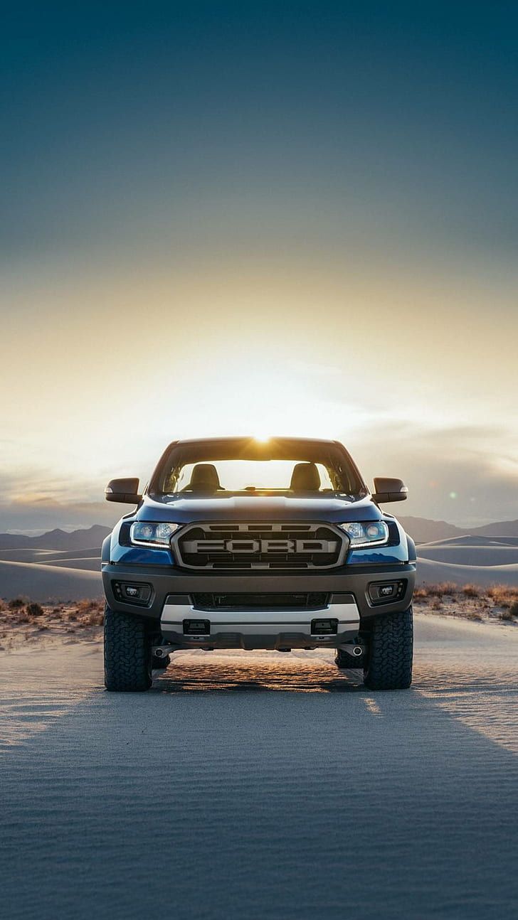 Ford Ranger Raptor, Pick-up, Gegenlicht, Straße, Hochformat, HD, Handy-Hintergrundbild