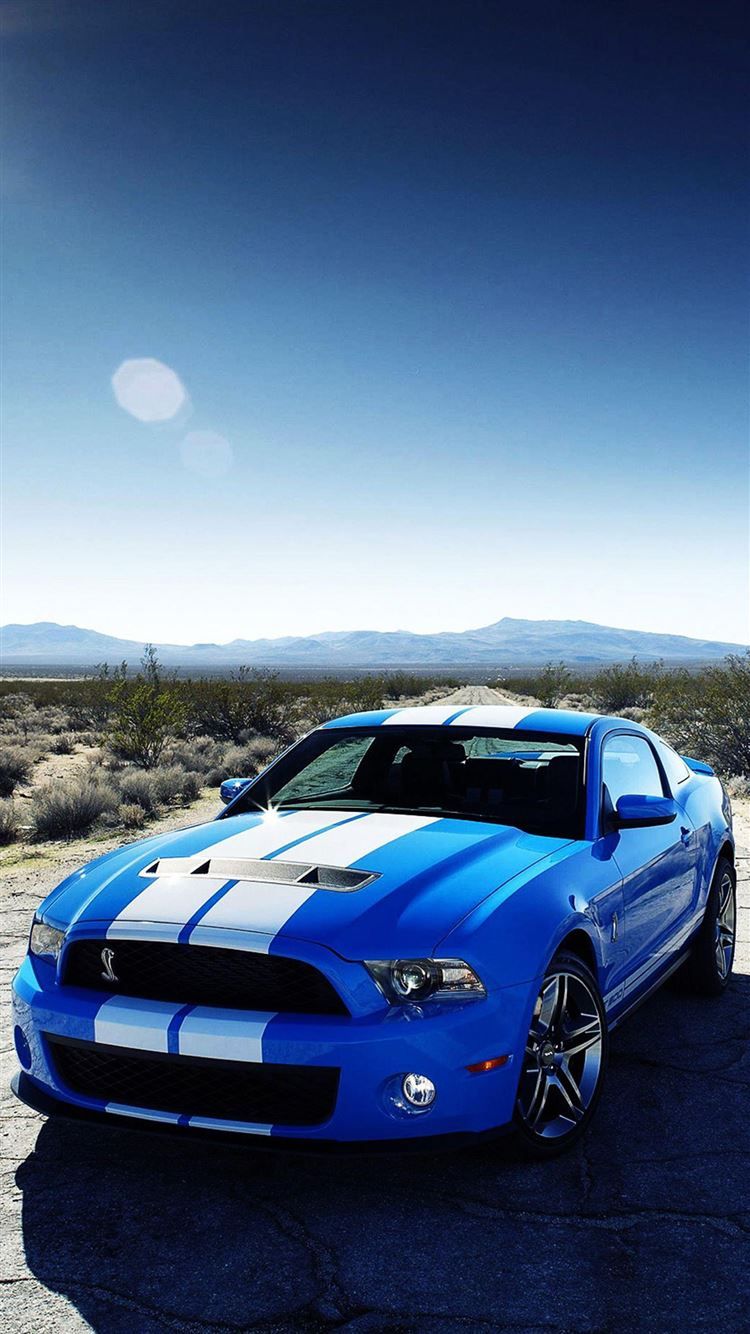 Ford Shelby GT500, Ford Mustang, Blau, Rennstreifen, Hochformat, 750x1334, Handy-Hintergrund