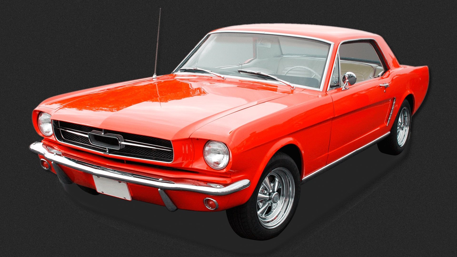 Ford Mustang 1965, Oldtimer, Rotes Auto, Coupé, Klassiker, Full HD, Breitbild-Hintergrundbild