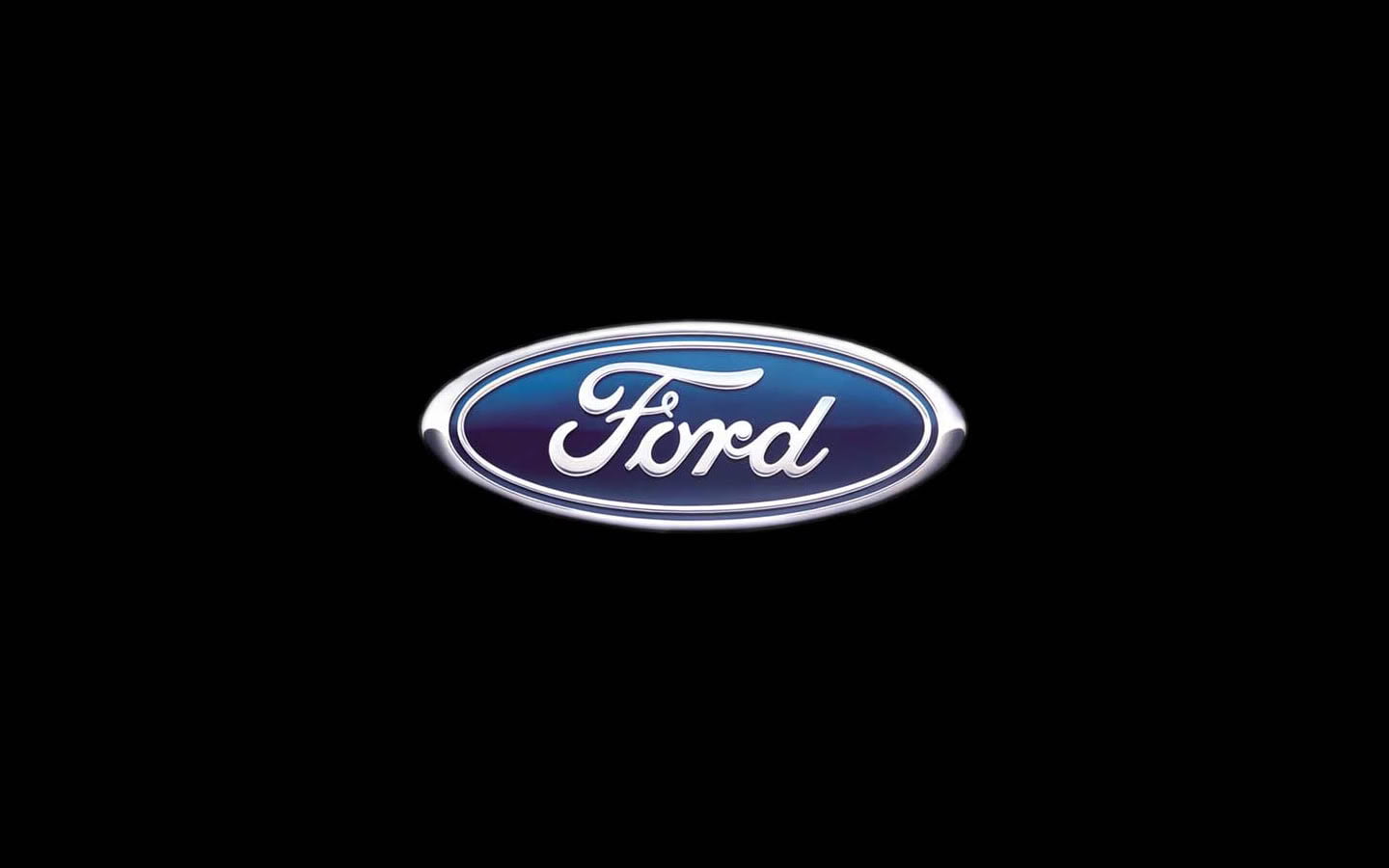 Ford, Logo, Ford-Oval, Schwarzer Hintergrund, Minimalistisch, HD Wallpaper