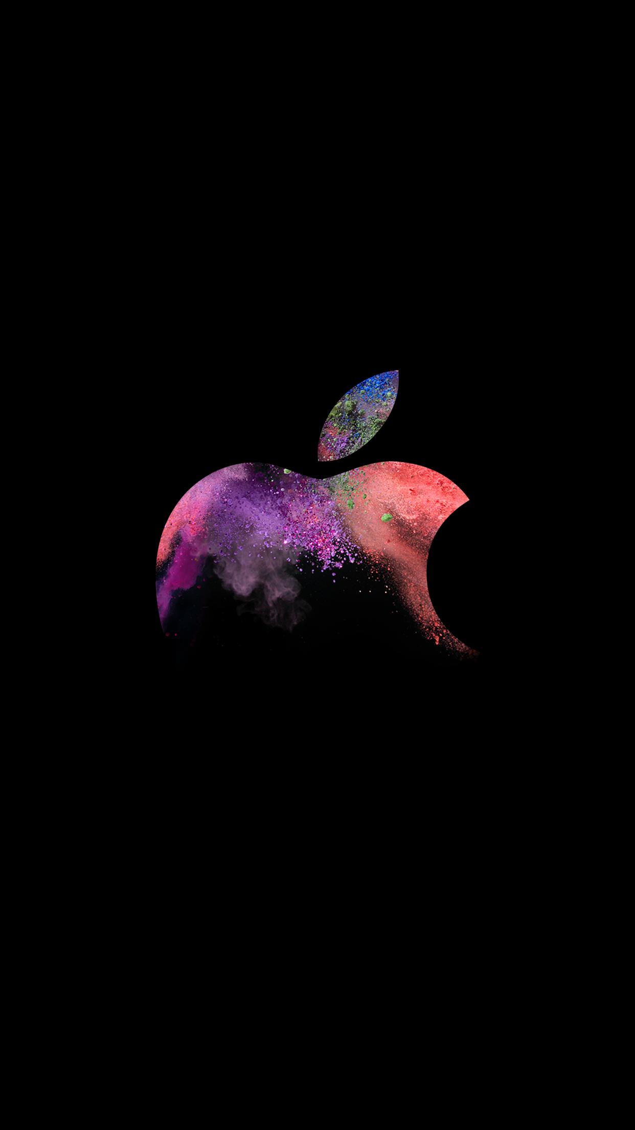 Apple-Logo, Hello Again, Bunt, Schwarzer Hintergrund, Apple Watch, Zifferblatt