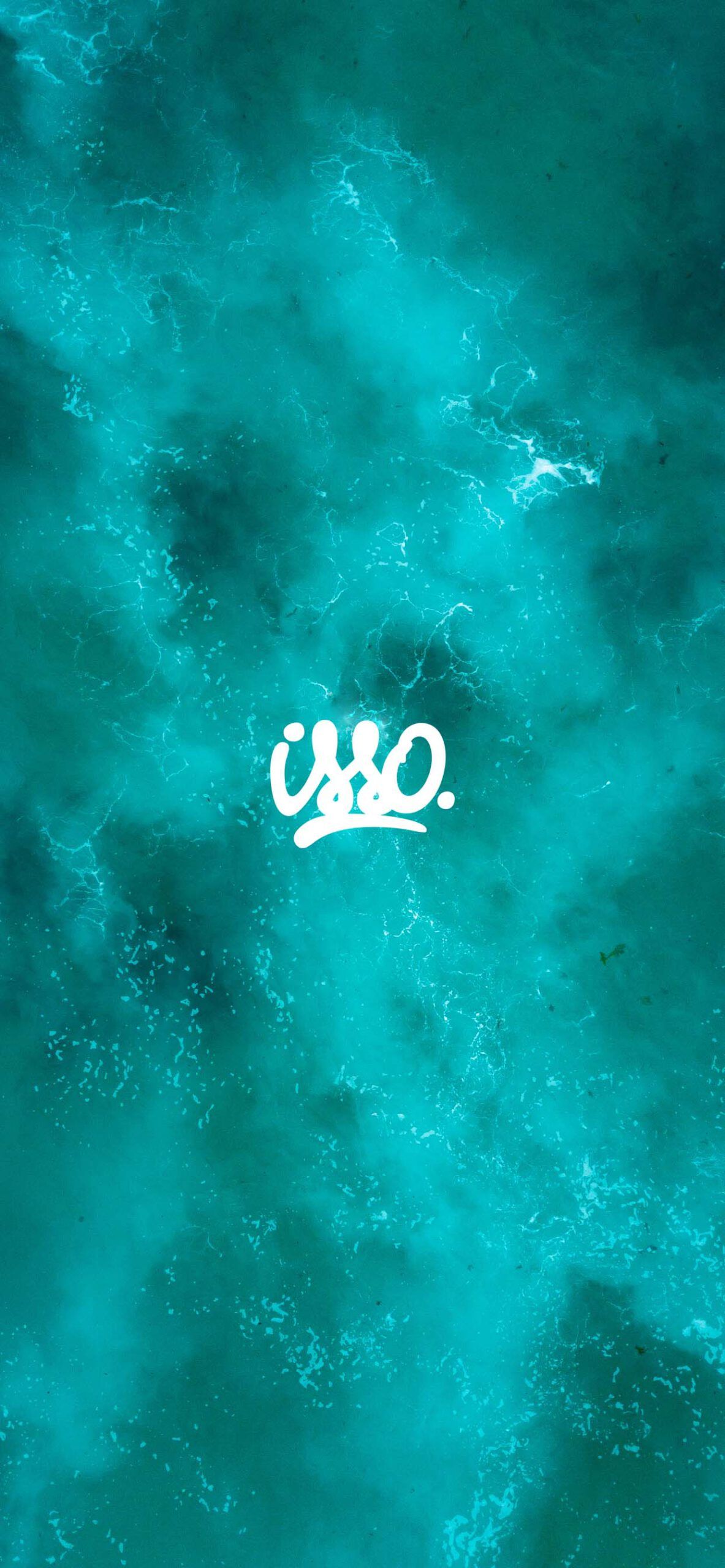 Türkises Wasser, Schriftzug, Wasseroberfläche, Minimalistisch, Full HD, iPhone-Hintergrundbild