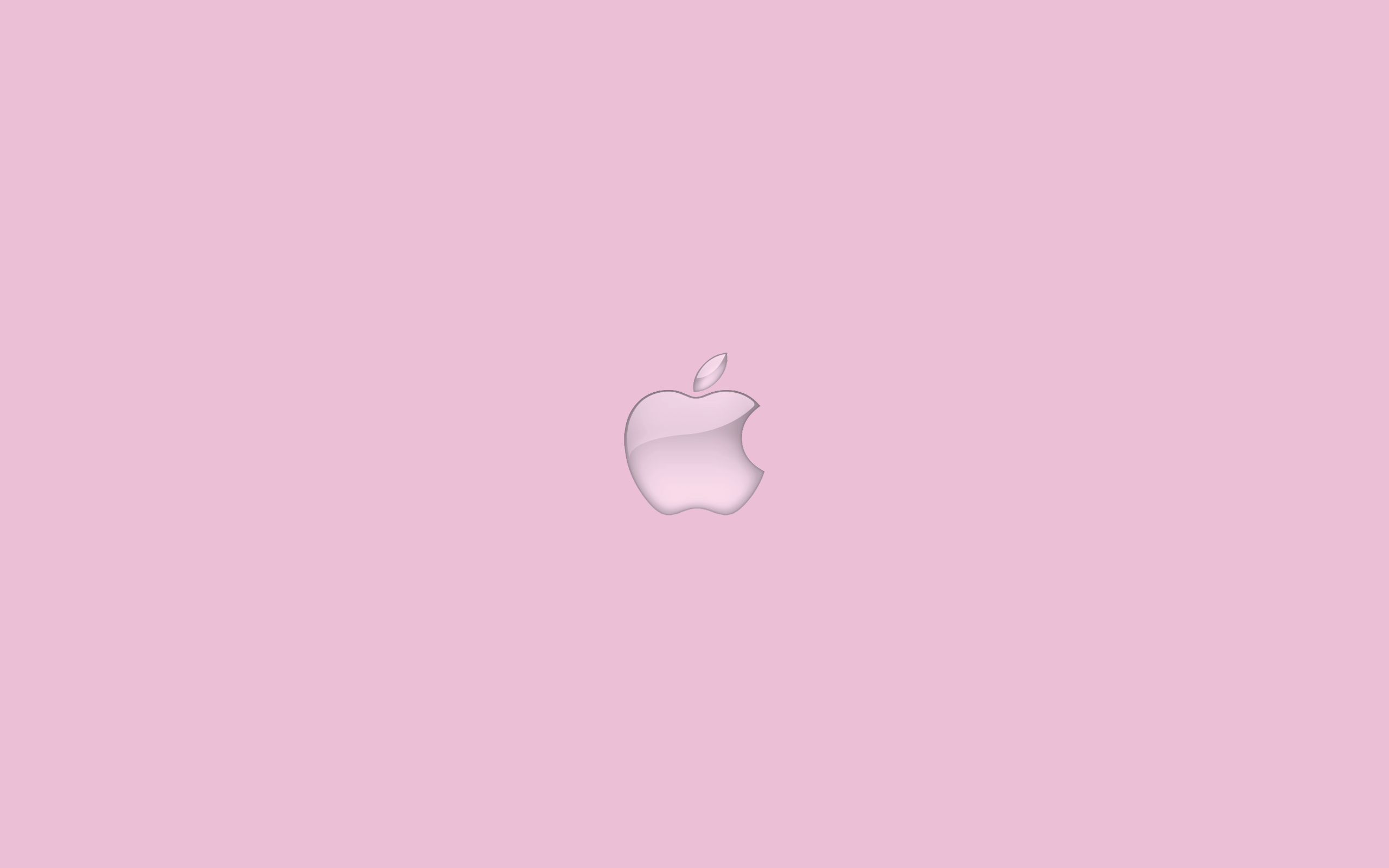 Apple-Logo, Silber, Rosa Hintergrund, Pastell, Minimalistisch, 2K Wallpaper