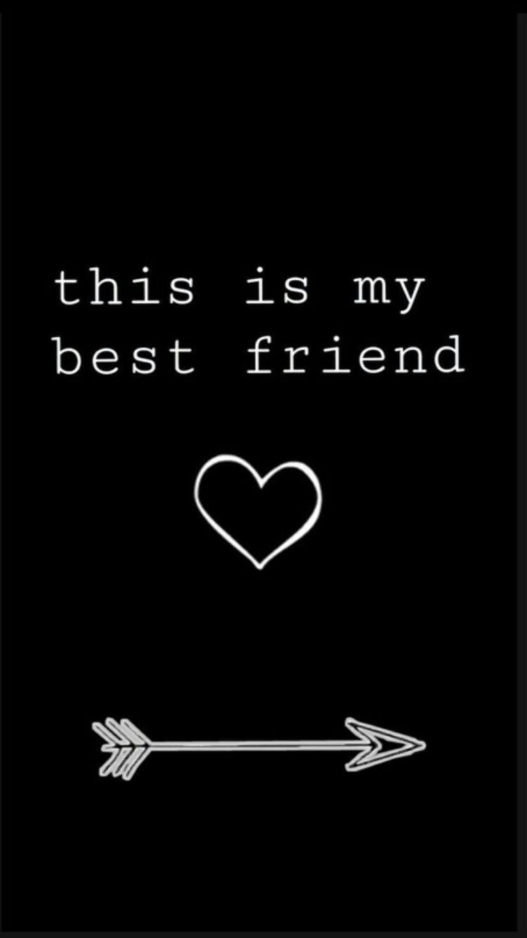 This is my best friend, Herz, Pfeil, Schwarzer Hintergrund, Typografie, Sperrbildschirm fürs iPhone