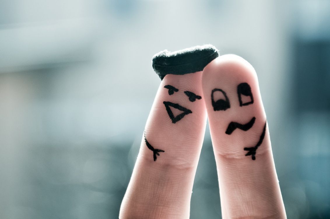 Finger, Gesichter, Lustig, Nahaufnahme, Paar, Hintergrund