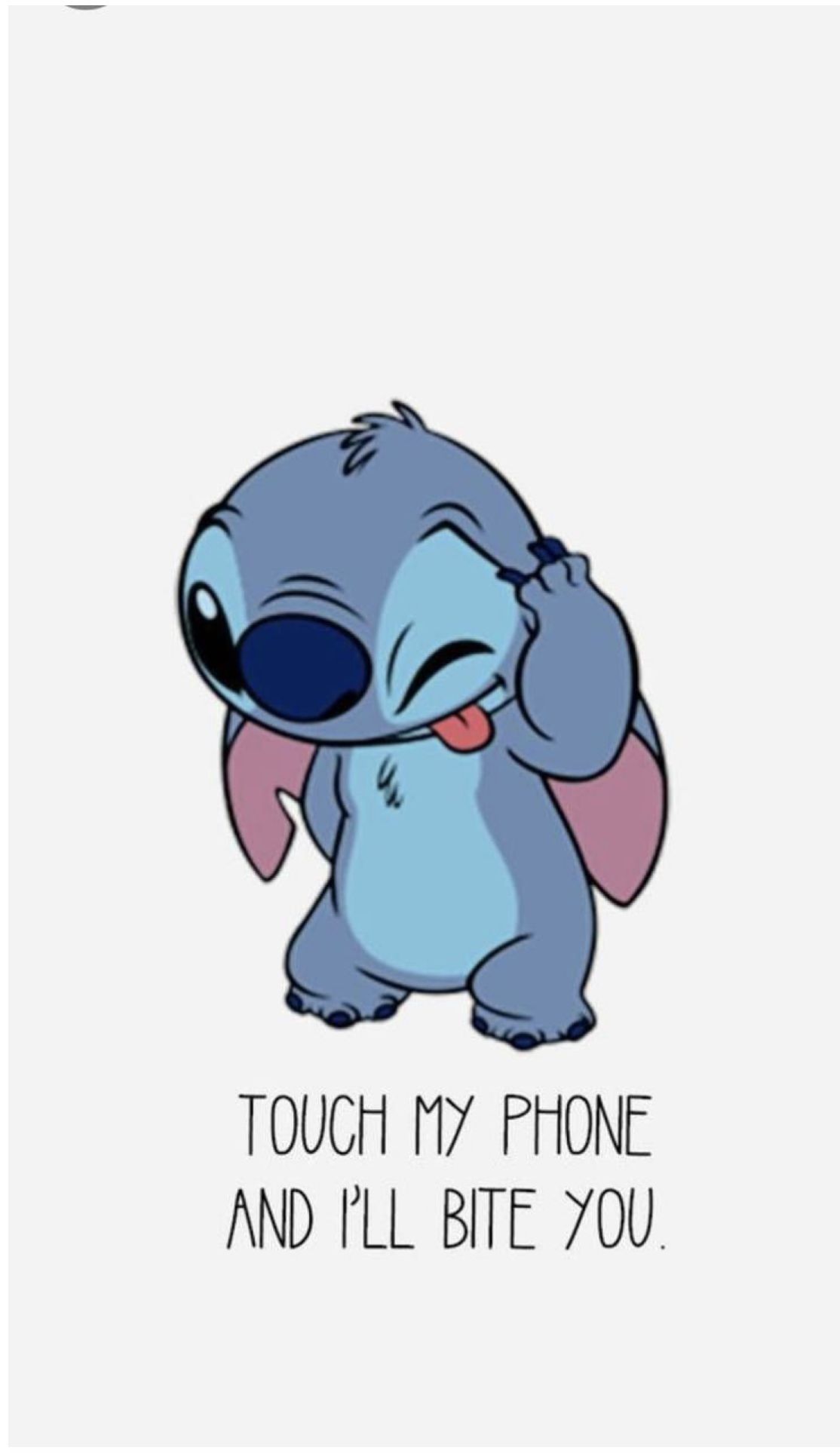 Stitch, Lilo & Stitch, Disney, Touch my phone and I'll bite you, Weißer Hintergrund, Sperrbildschirm