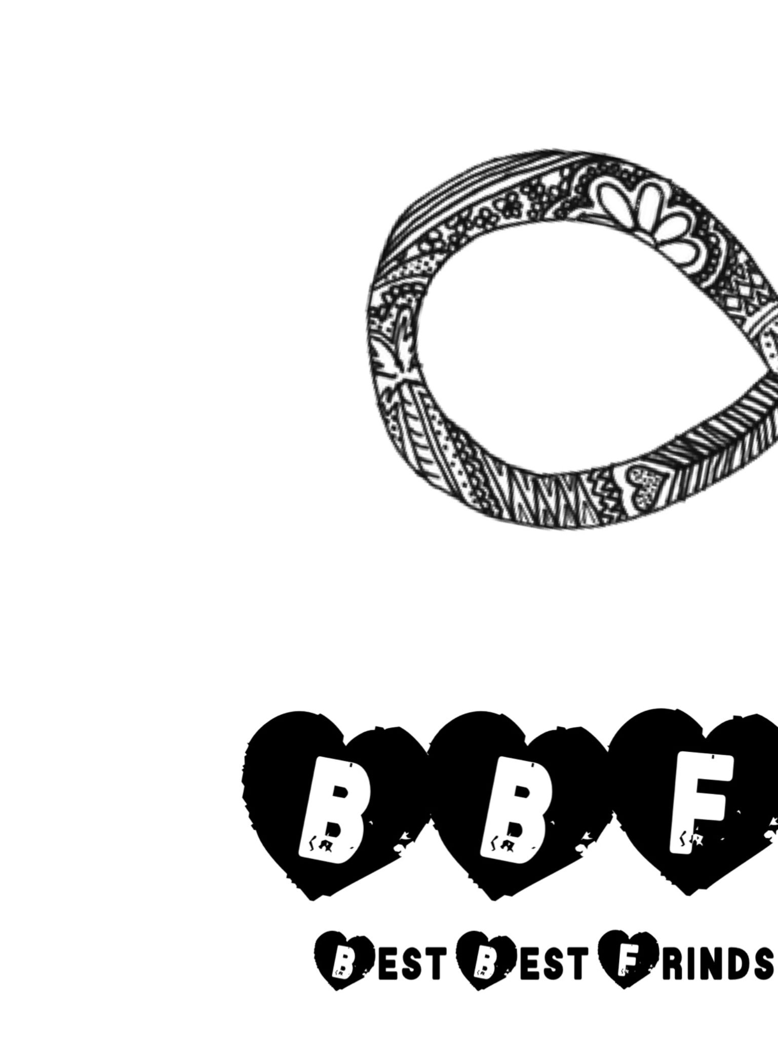 BBF, Best Best Friends, Herzen, Ring, Schwarzweiß, Typografie, QHD+, iPad-Hintergrundbild