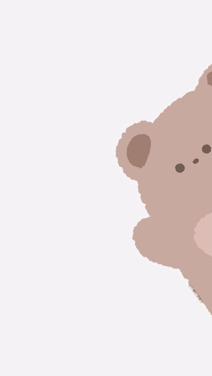 Teddybär, Bär, Illustration, Beige, Minimalismus, HD, Handy-Hintergrund im Hochformat