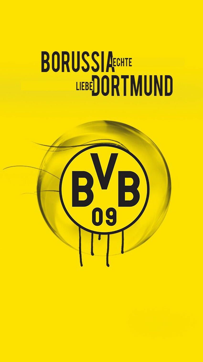 Borussia Dortmund, BVB-Logo, Schriftzug, Gelber Hintergrund, Minimalismus, Sperrbildschirm fürs iPhone