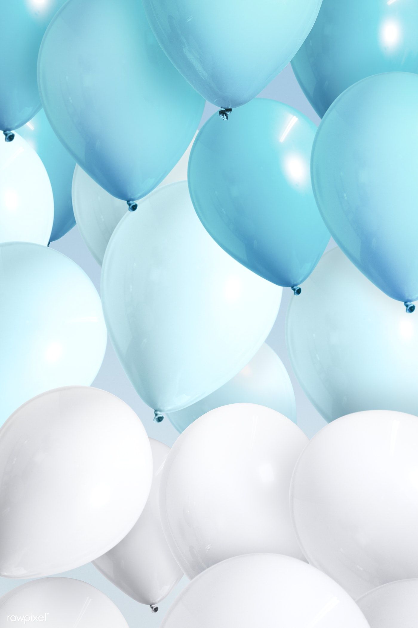 Luftballons, Hellblau, Weiß, Pastell, Fülle, Full HD, Hintergrundbild fürs Handy