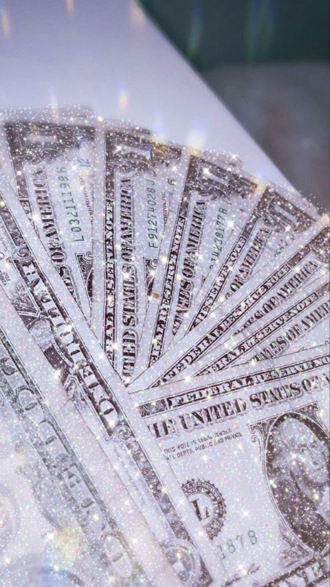 US-Dollar, Geldfächer, Dollarscheine, Glitzer, Hell, Hintergrundbild für iPhone und Android