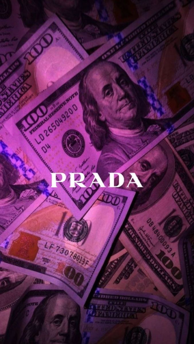 Prada, US-Dollar, Banknoten, Lila, Luxus, Hochformat, Hintergrundbild fürs Smartphone