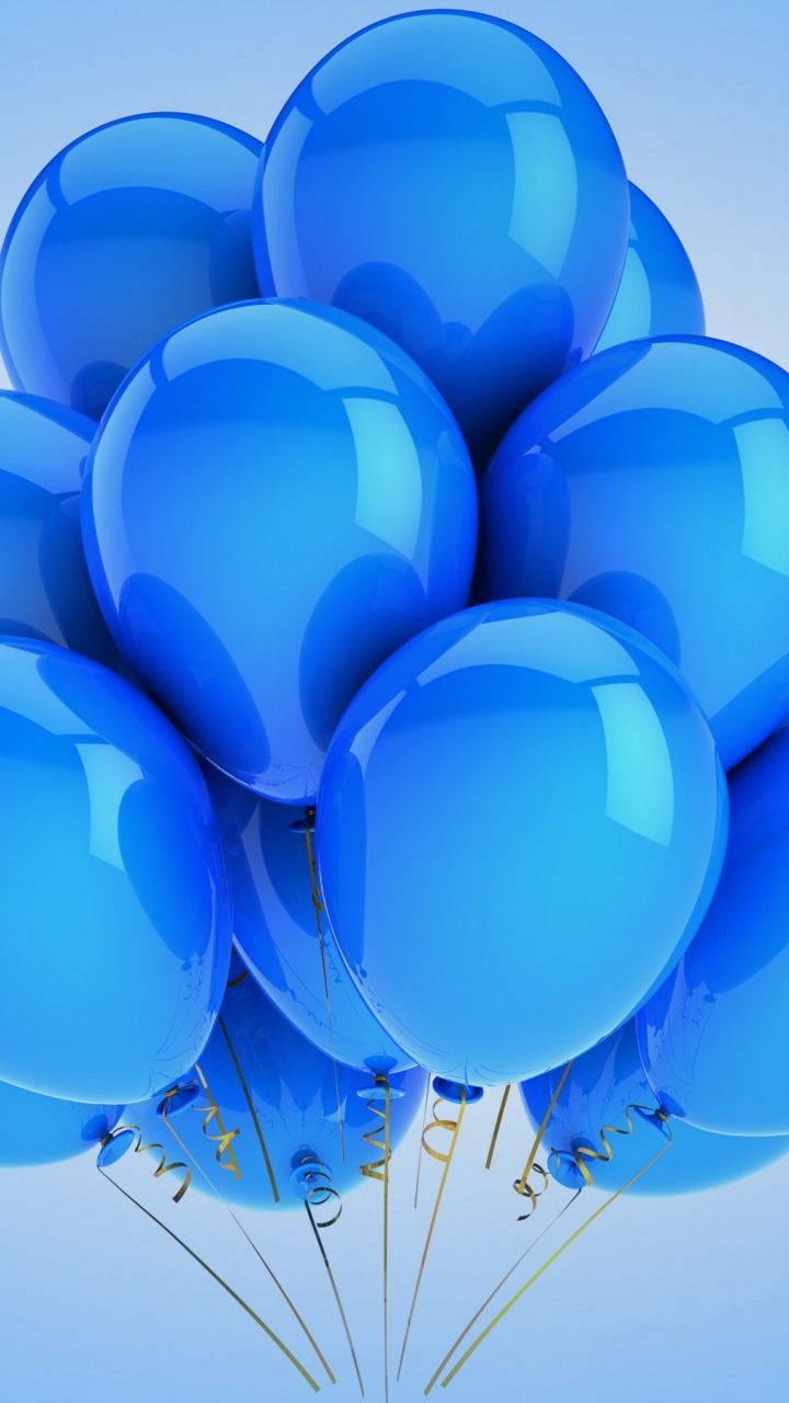 Ballonstrauß, Blau, Glänzend, Hellblauer Hintergrund, HD, Sperrbildschirm fürs iPhone