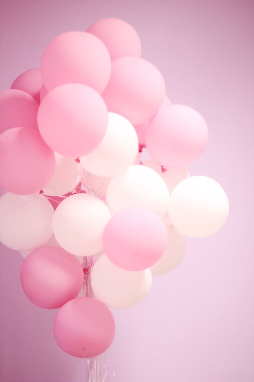 Luftballons, Rosa, Weiß, Pastell, Hochformat, Hintergrundbild für iPhone und Android